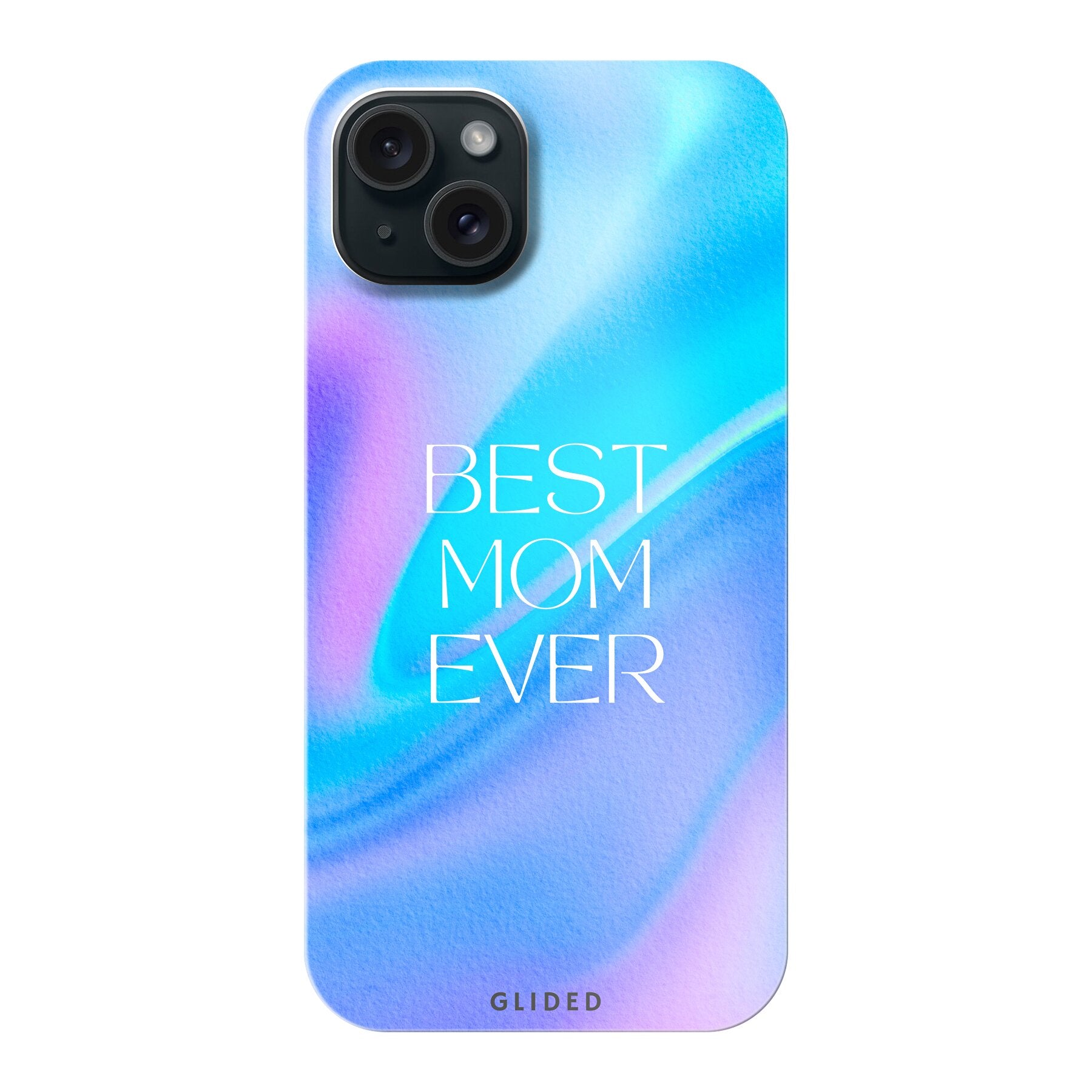 Best Mom iPhone 15 Plus Handyhülle mit floralem Design, das die Liebe und Wertschätzung für Mütter symbolisiert.