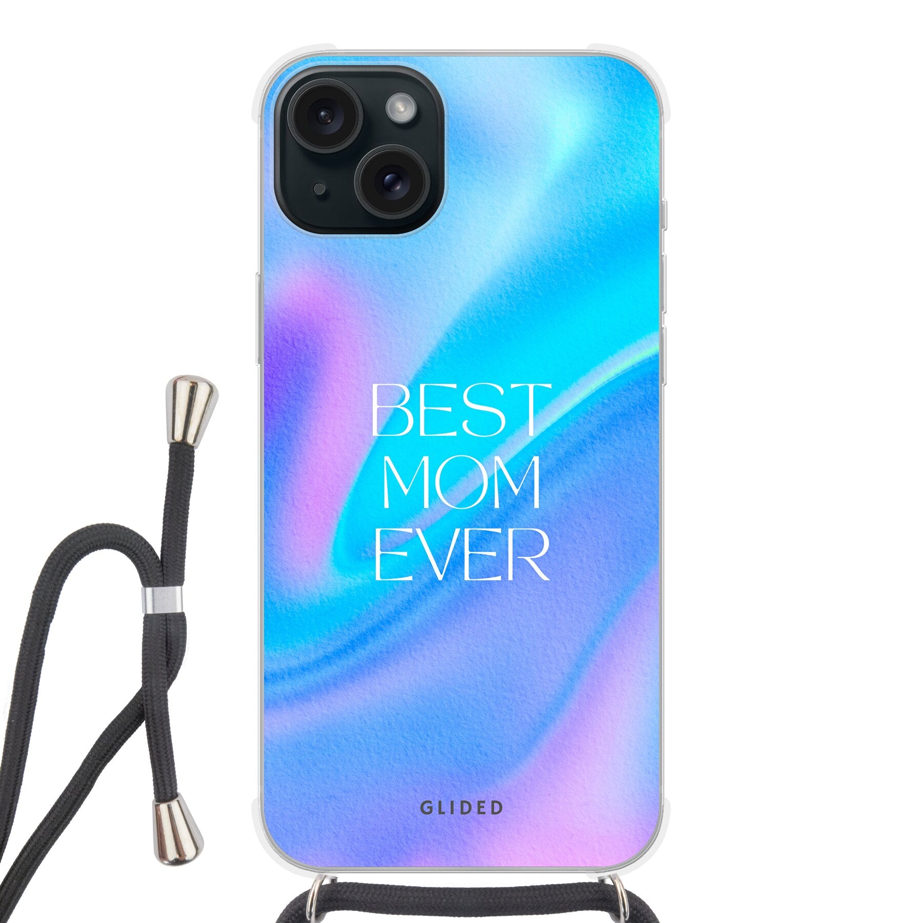 Best Mom iPhone 15 Plus Handyhülle mit floralem Design, das die Liebe und Wertschätzung für Mütter symbolisiert.