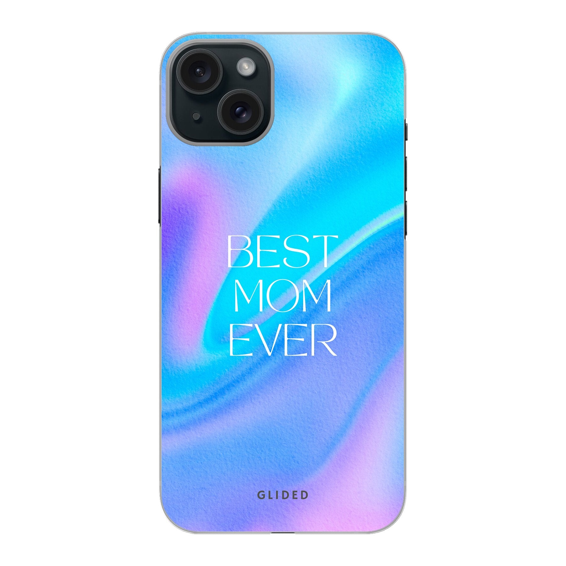 Best Mom iPhone 15 Plus Handyhülle mit floralem Design, das die Liebe und Wertschätzung für Mütter symbolisiert.