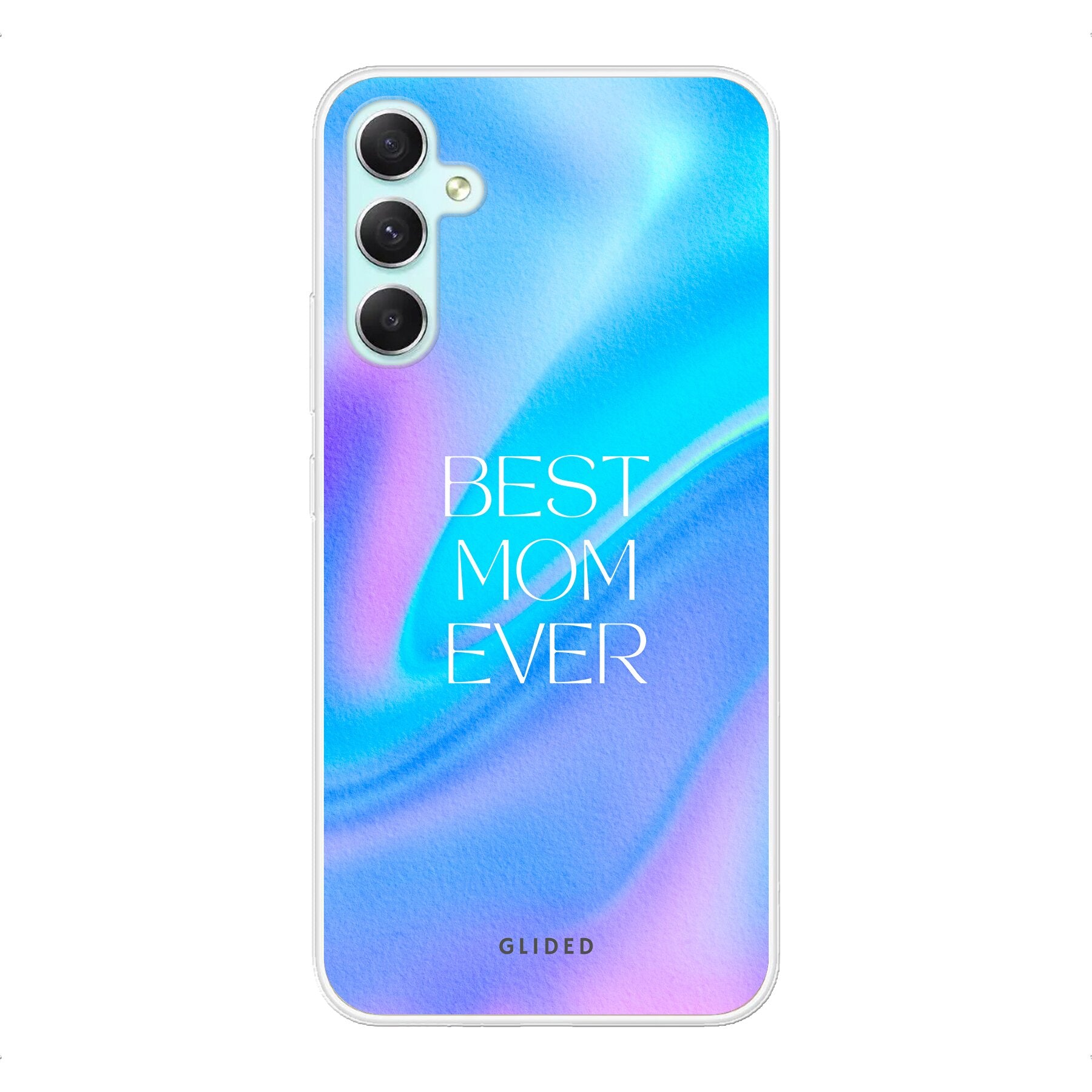 Samsung Galaxy A34 Handyhülle mit Best Mom Design, zarte Blumenmuster und liebevolle Details, ideal für Mütter.