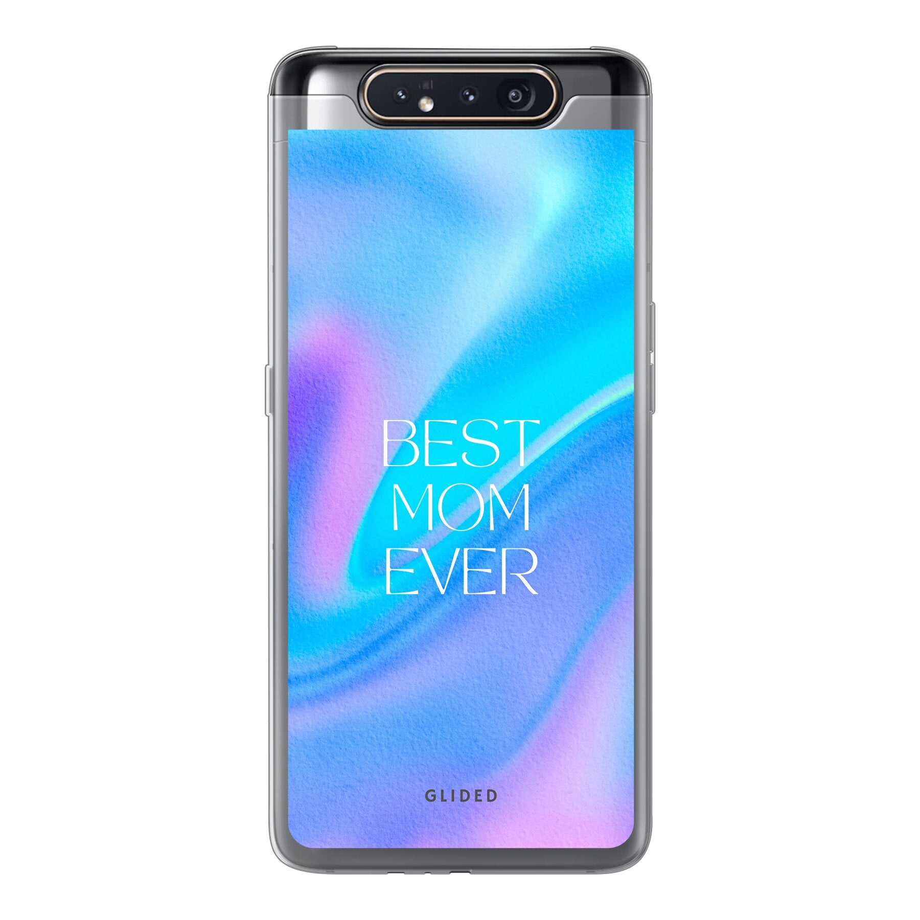 Samsung Galaxy A80 Handyhülle mit 'Best Mom' Design, zarten Blumen und liebevollen Details, idealer Schutz für Mütter.