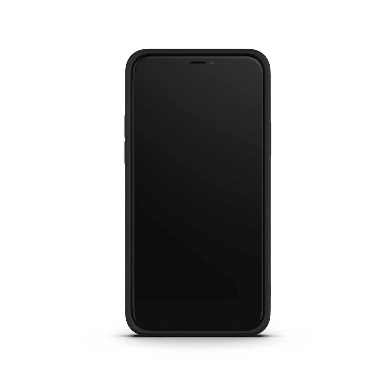 Black iPhone 11 Pro Case made from durable Liquid Silicone with soft microfiber lining, showcasing its sleek design and protective features.