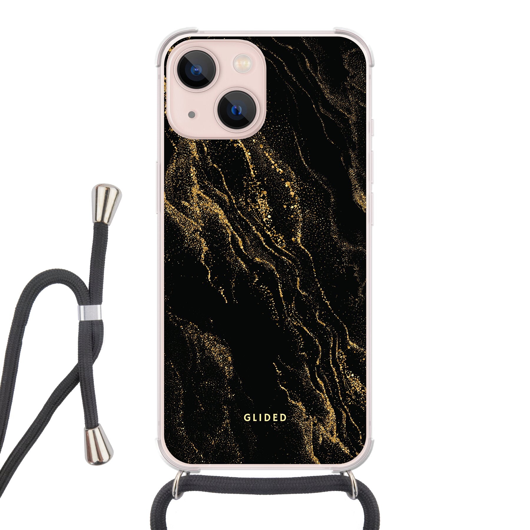 Elegante Black Marble iPhone 13 Handyhülle mit schwarzem Marmordesign, bietet stilvollen Schutz und luxuriöse Ästhetik.