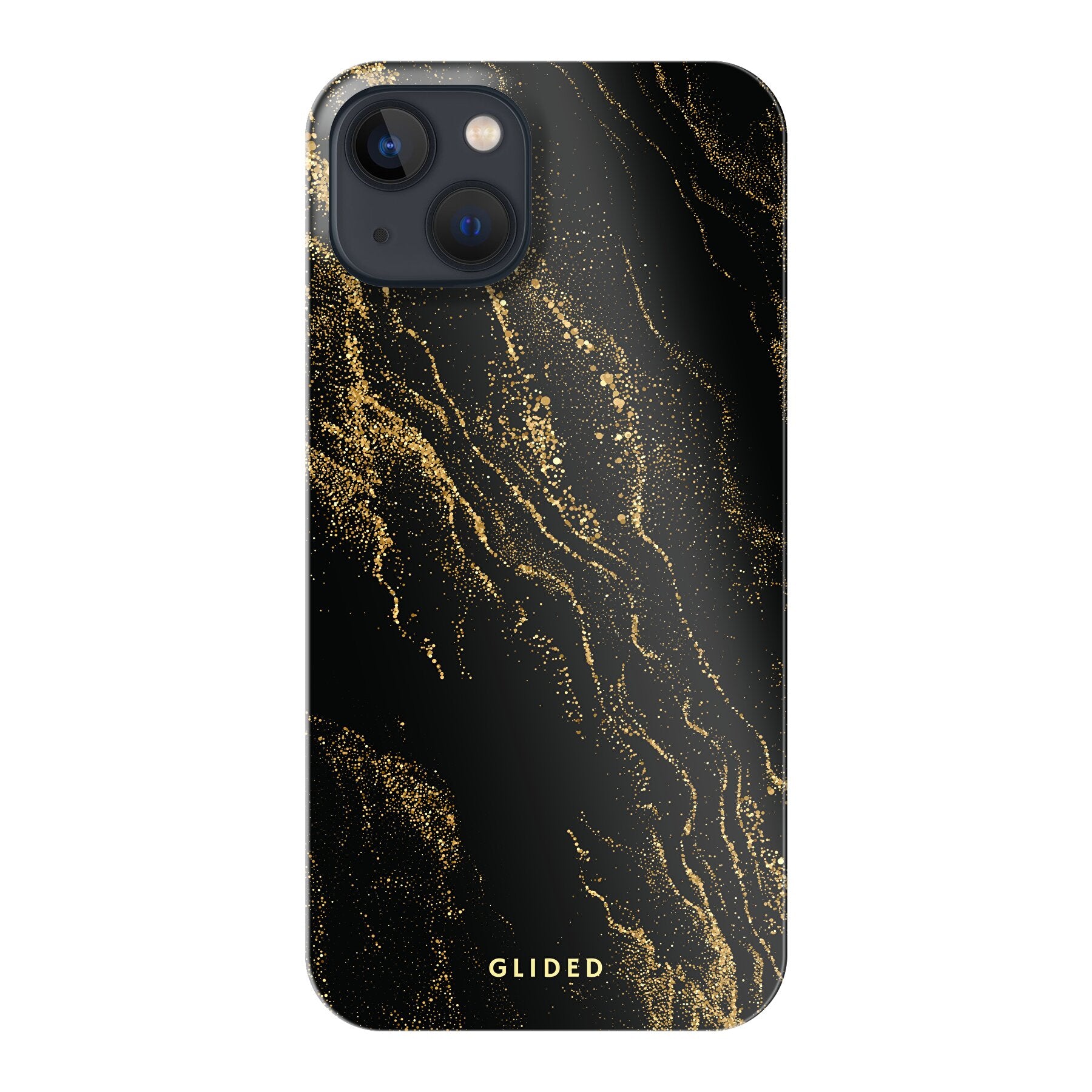 Elegante Black Marble iPhone 13 Handyhülle mit schwarzem Marmordesign, bietet stilvollen Schutz und luxuriöse Ästhetik.