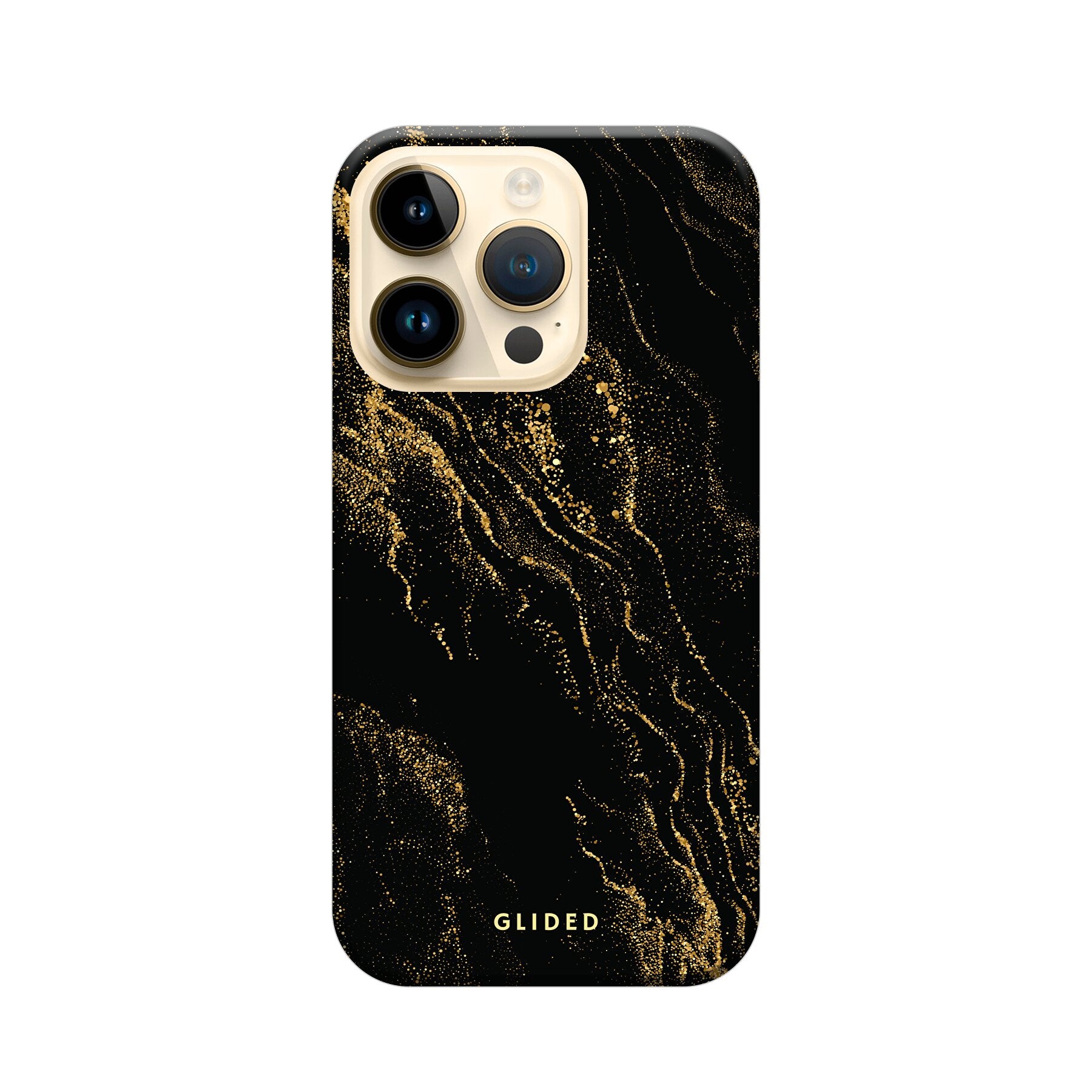 Elegante Black Marble iPhone 15 Pro Handyhülle mit luxuriösem schwarzem Marmordesign, bietet stilvollen Schutz und präzisen Zugriff auf Funktionen.