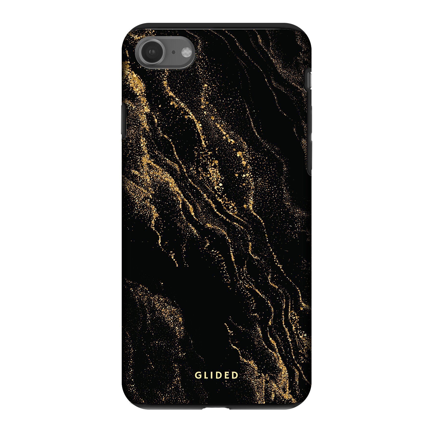 Elegante Black Marble iPhone 8 Handyhülle mit luxuriösem schwarzem Marmordesign, idealer Schutz und stilvolles Accessoire.