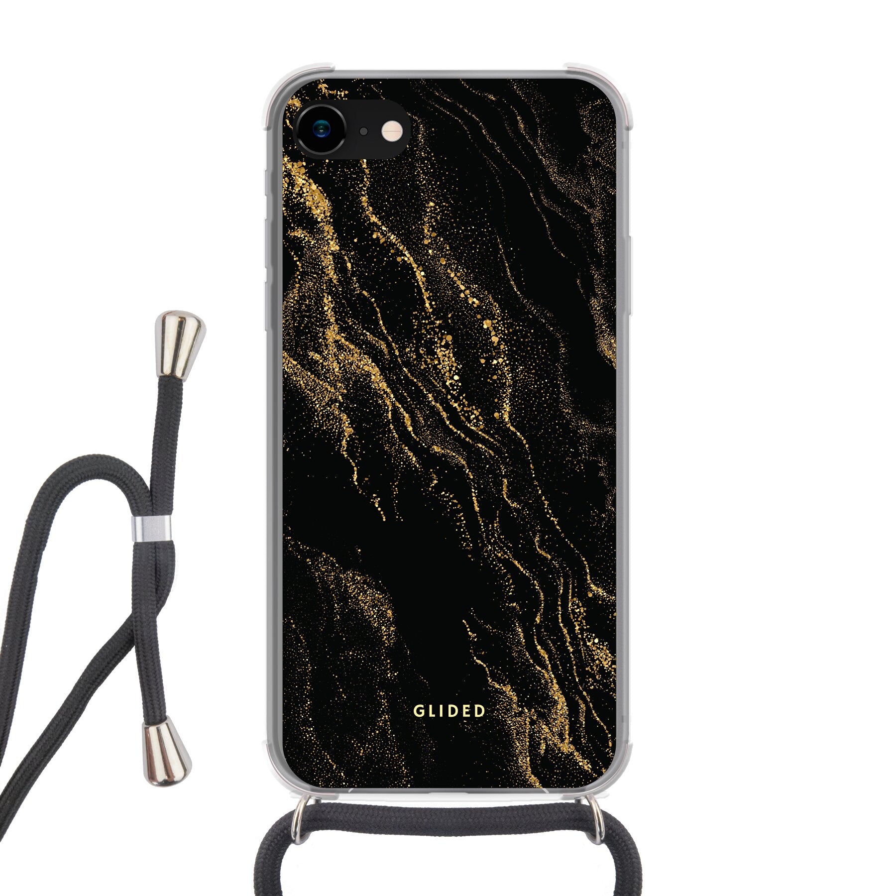 Elegante Black Marble iPhone 8 Handyhülle mit luxuriösem schwarzem Marmordesign, idealer Schutz und stilvolles Accessoire.