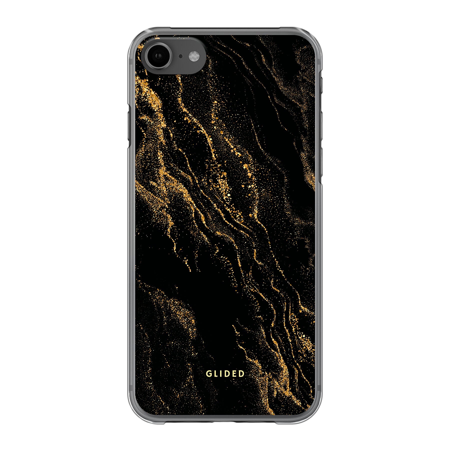 Elegante Black Marble iPhone 8 Handyhülle mit luxuriösem schwarzem Marmordesign, idealer Schutz und stilvolles Accessoire.