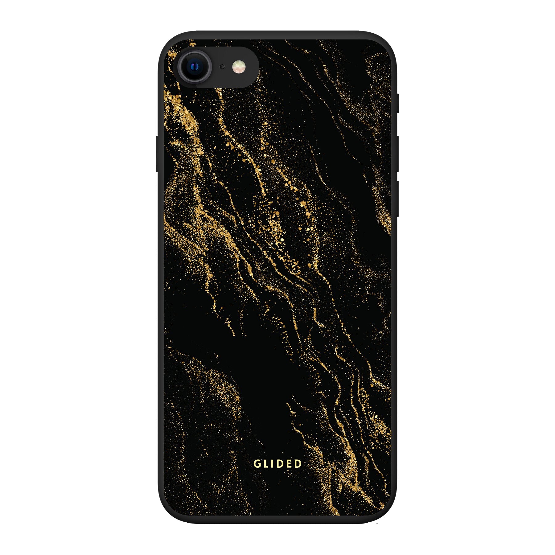 Elegante Black Marble iPhone 8 Handyhülle mit luxuriösem schwarzem Marmordesign, idealer Schutz und stilvolles Accessoire.