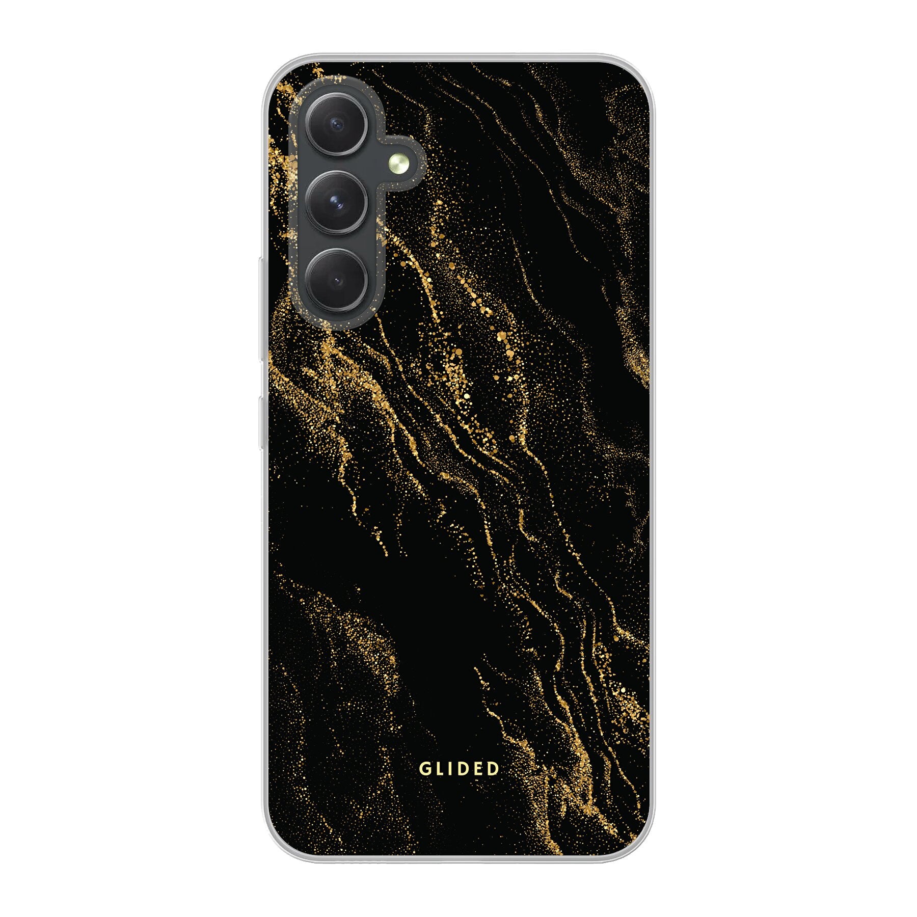 Elegante Black Marble Hülle für Samsung Galaxy A54 5G mit luxuriösem Marmordesign, bietet stilvollen Schutz und präzise Aussparungen.