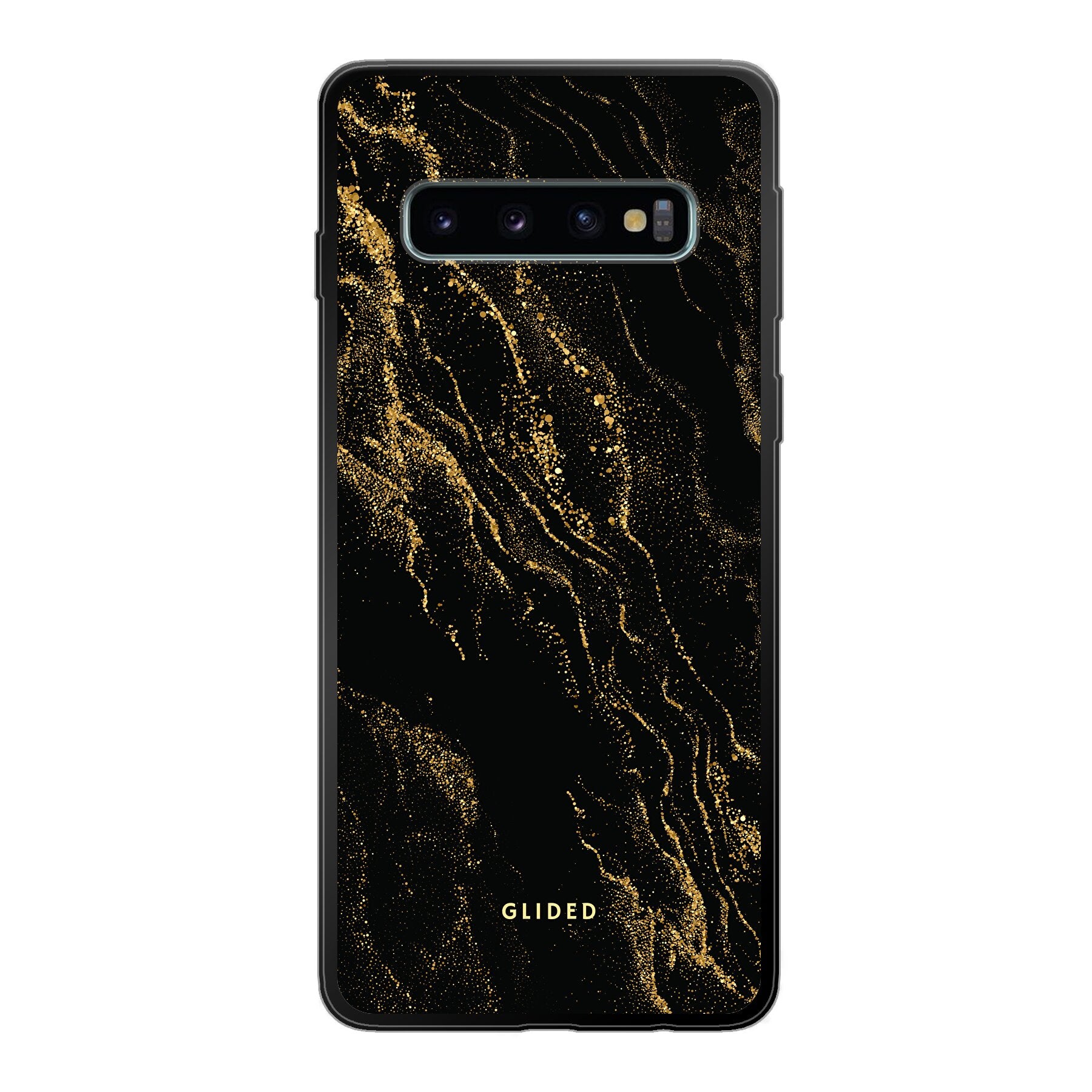 Elegante Black Marble Handyhülle für Samsung Galaxy S10 mit luxuriösem Marmordesign, bietet stilvollen Schutz und Funktionalität.