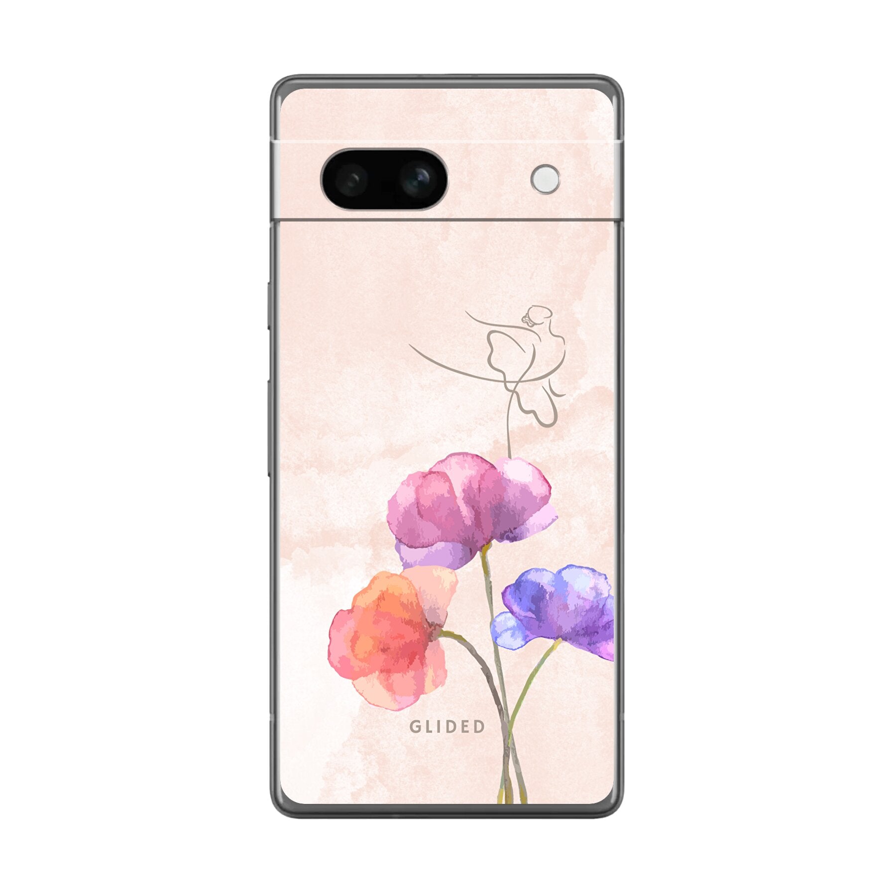 Blossom Handyhülle für Google Pixel 7a mit Ballerina-Design in zarten Pastellfarben, bietet stilvollen Schutz und eleganten Look.