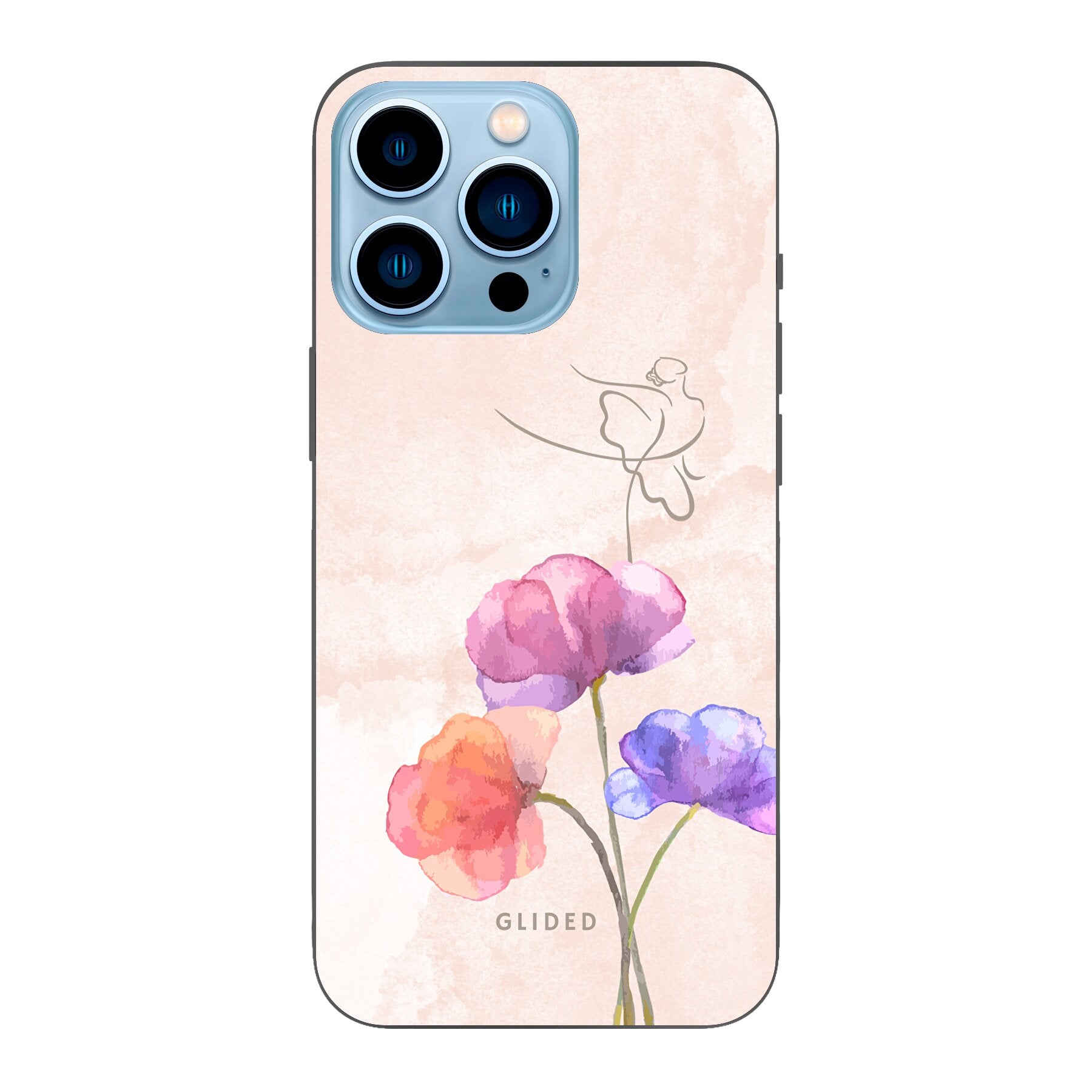 Blossom iPhone 13 Pro Handyhülle mit Ballerina-Design in zarten Pastellfarben, elegant und schützend.