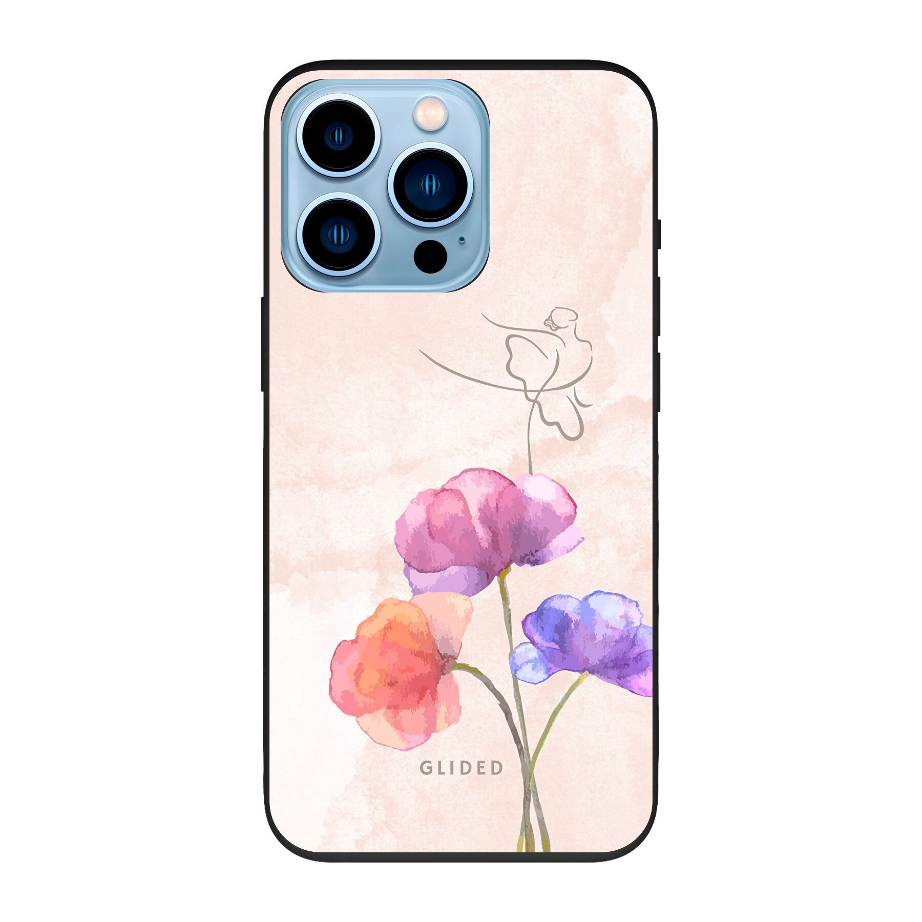 Blossom iPhone 13 Pro Handyhülle mit Ballerina-Design in zarten Pastellfarben, elegant und schützend.