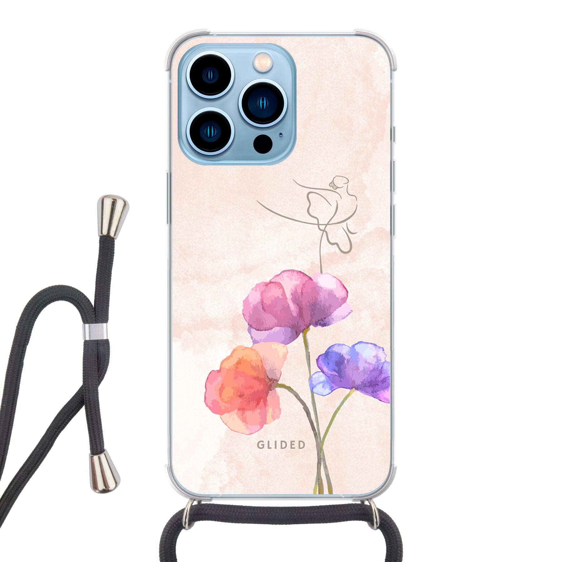 Blossom iPhone 13 Pro Handyhülle mit Ballerina-Design in zarten Pastellfarben, elegant und schützend.