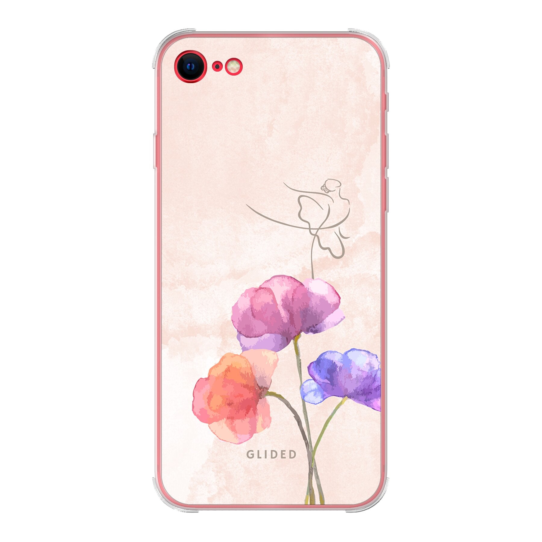 Blossom iPhone 7 Handyhülle mit zartem Ballerina-Design auf einer Blume in Pastellfarben, ideal für stilvollen Schutz.