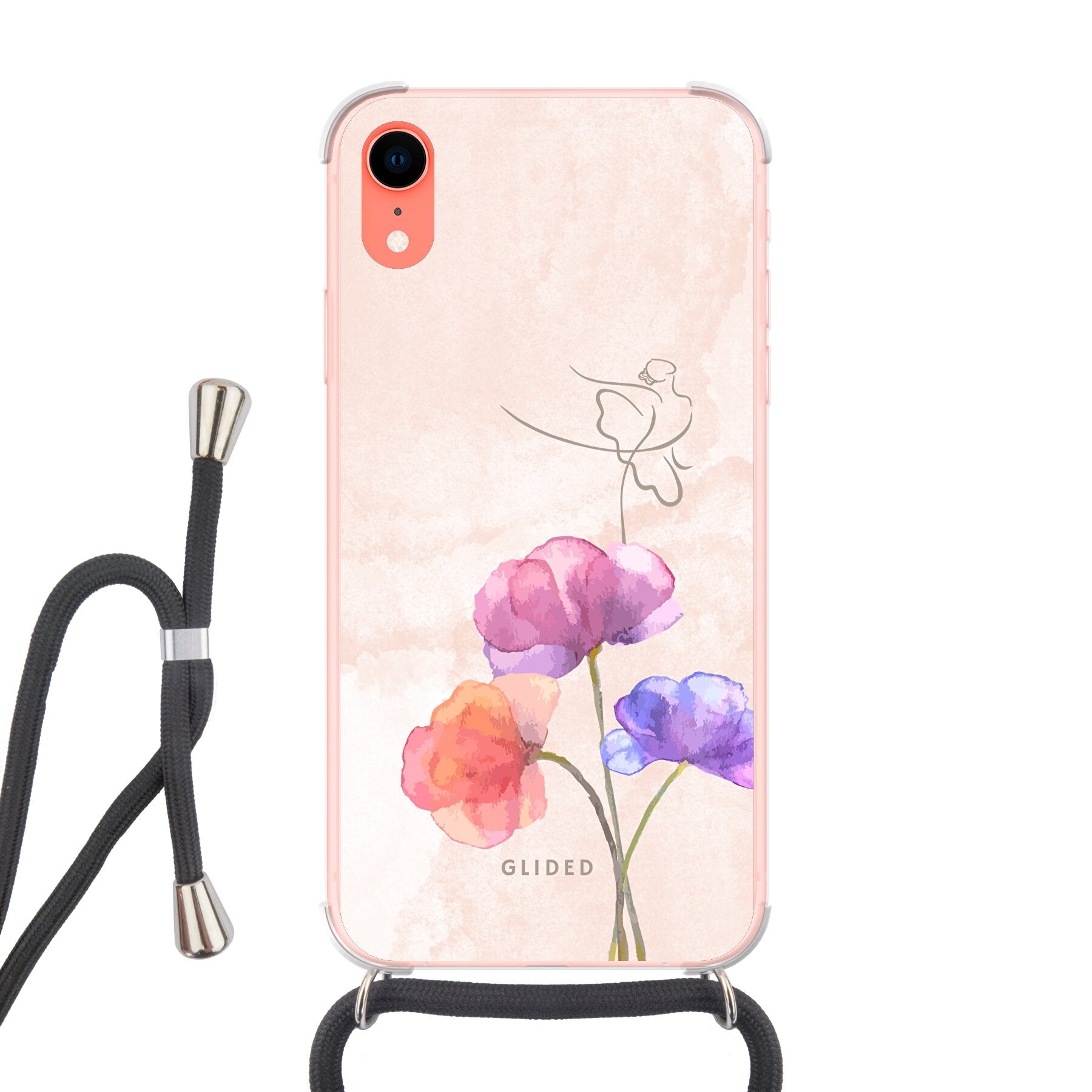 Blossom iPhone XR Handyhülle mit Ballerina-Design in zarten Pastellfarben, die Eleganz und Schutz vereint.