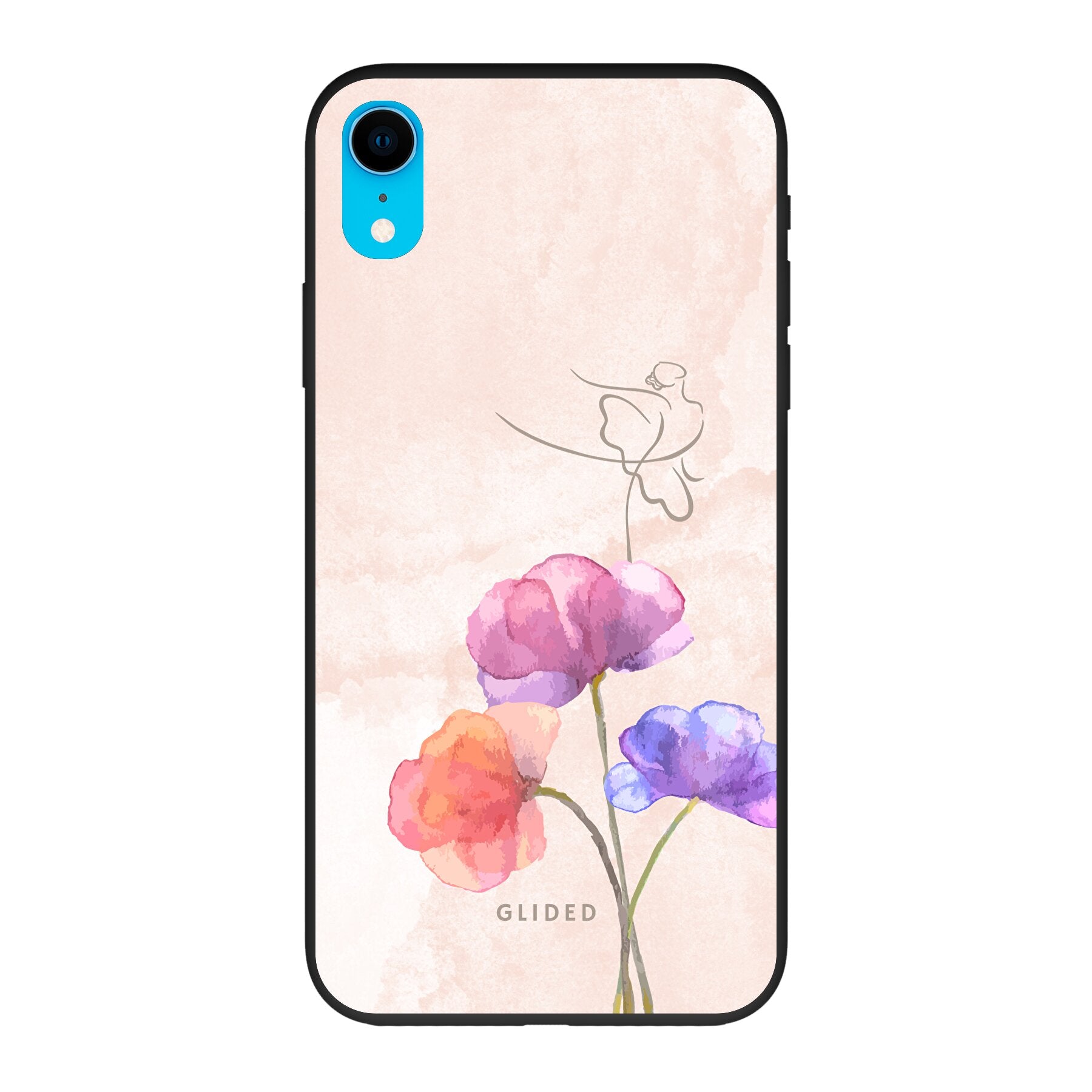 Blossom iPhone XR Handyhülle mit Ballerina-Design in zarten Pastellfarben, die Eleganz und Schutz vereint.