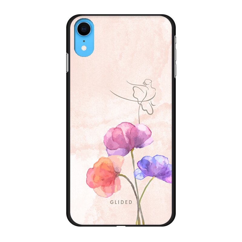 Blossom iPhone XR Handyhülle mit Ballerina-Design in zarten Pastellfarben, die Eleganz und Schutz vereint.