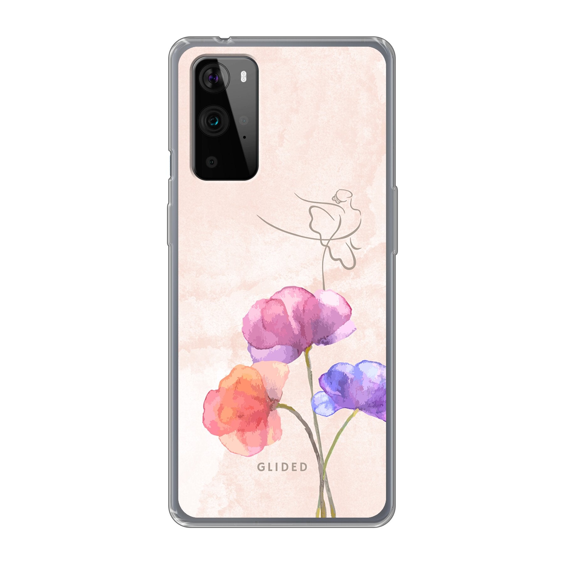 Blossom Handyhülle für OnePlus 9 Pro mit Ballerina-Design in zarten Pastellfarben, bietet stilvollen Schutz und eleganten Look.