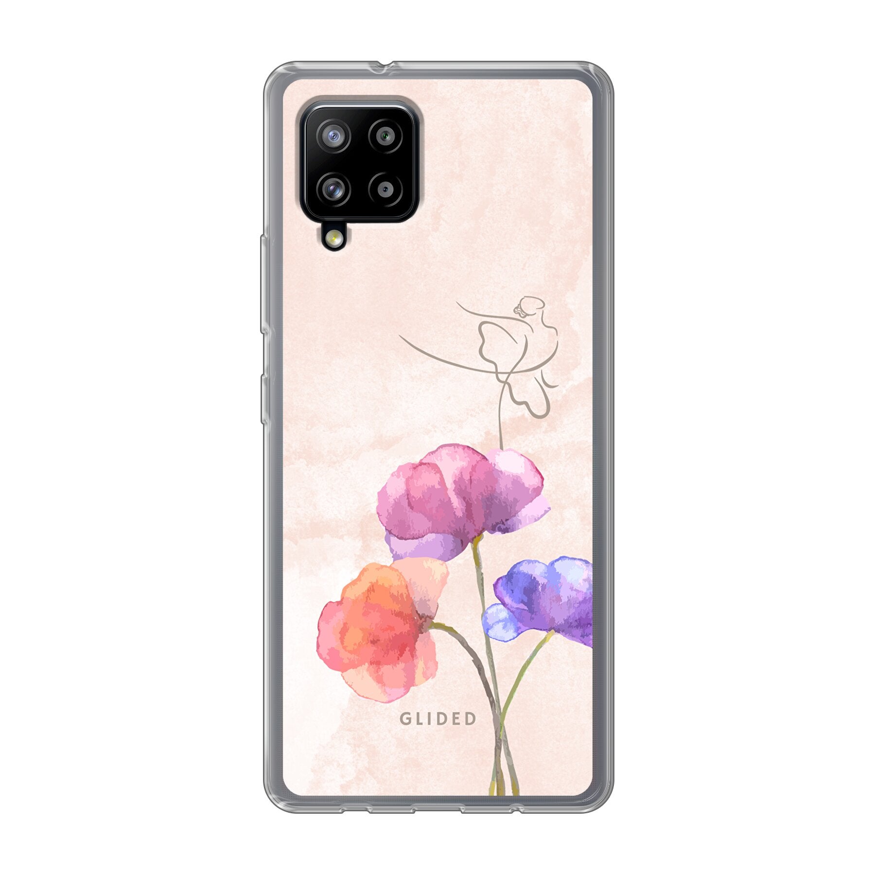 Blossom Handyhülle für Samsung Galaxy A42 5G mit Ballerina-Design in zarten Pastellfarben, bietet stilvollen Schutz und Eleganz.