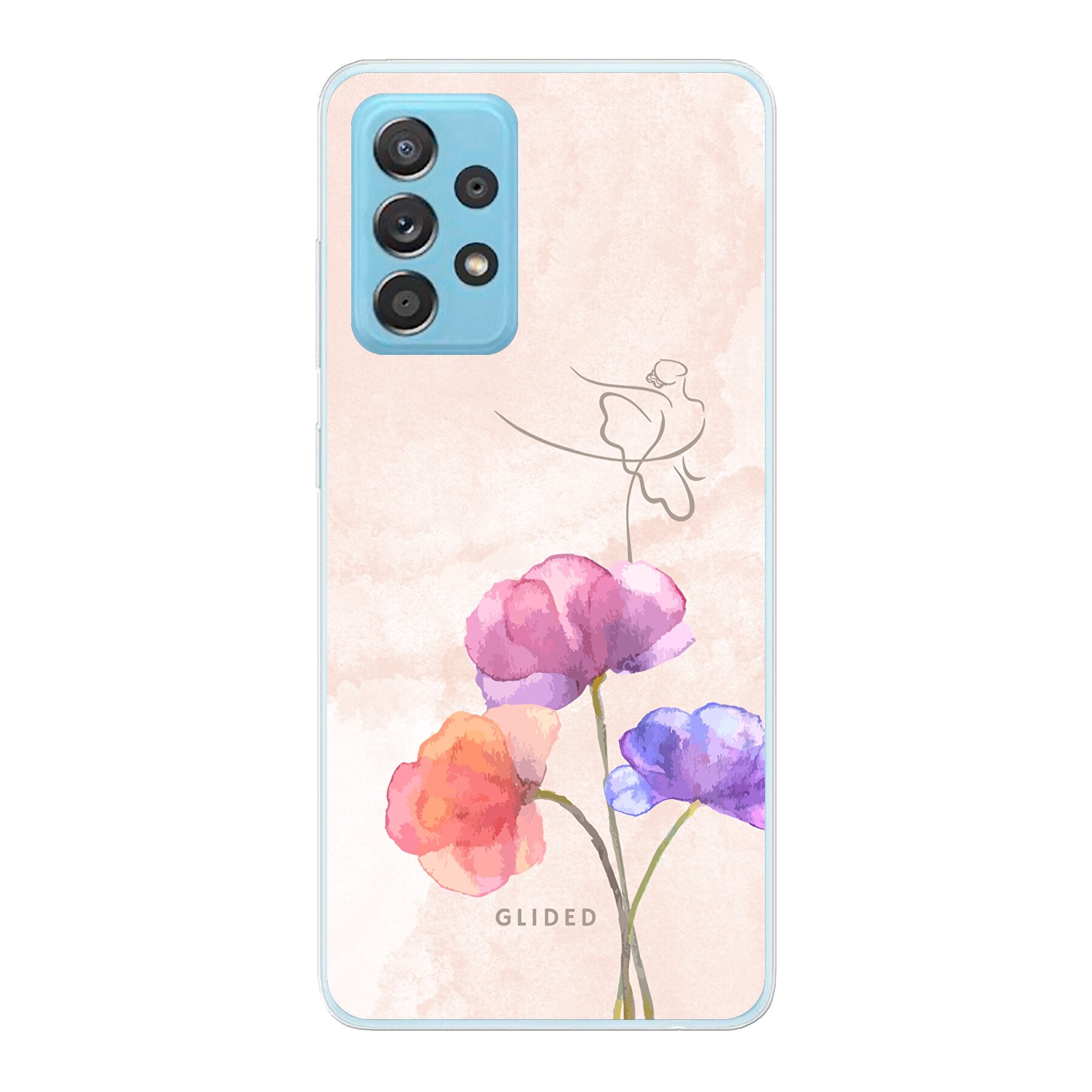 Blossom Handyhülle für Samsung Galaxy A73 5G mit Ballerina-Design in zarten Pastellfarben, bietet stilvollen Schutz und Eleganz.