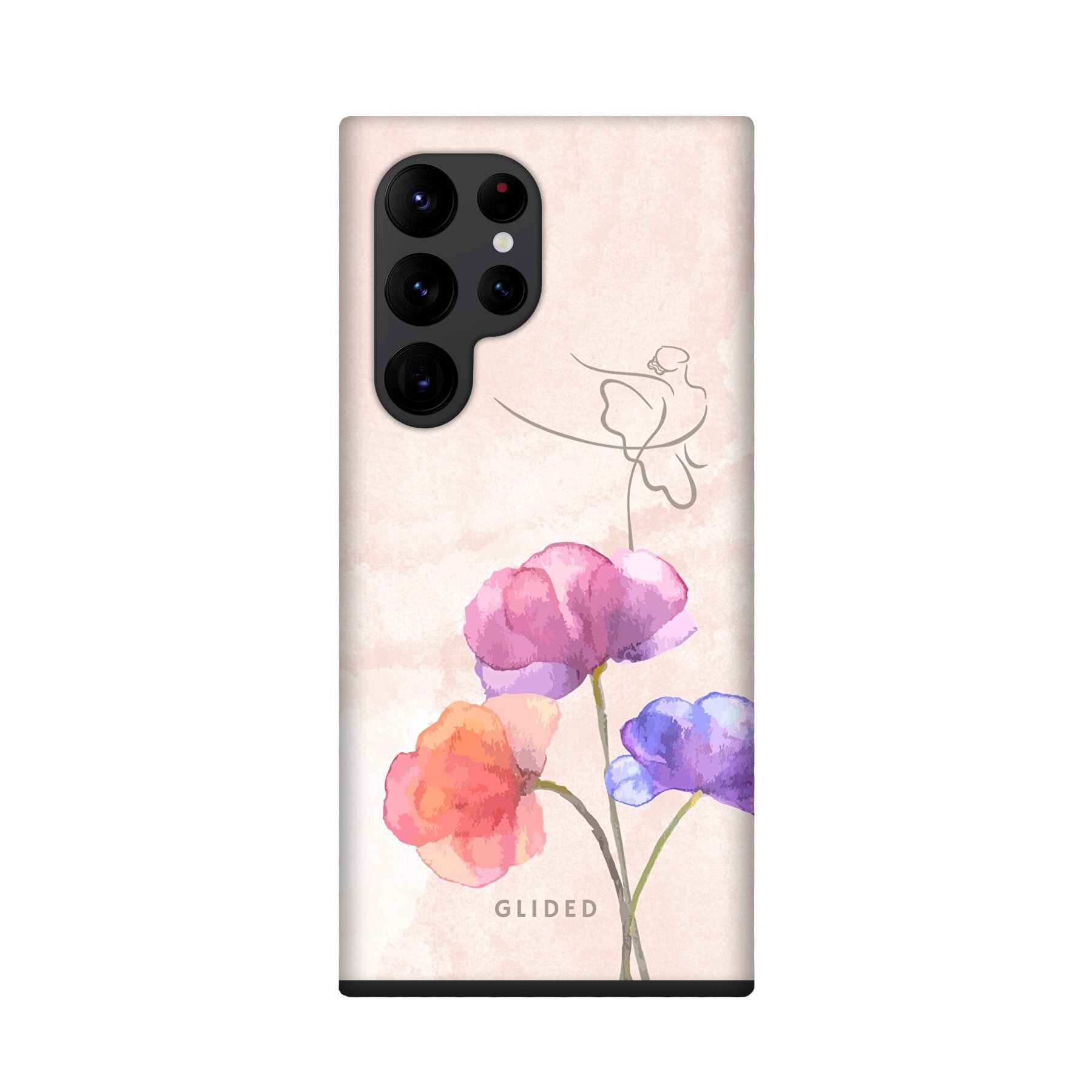 Blossom Handyhülle für Samsung Galaxy S22 Ultra mit Ballerina-Design in zarten Pastellfarben, bietet stilvollen Schutz und Eleganz.