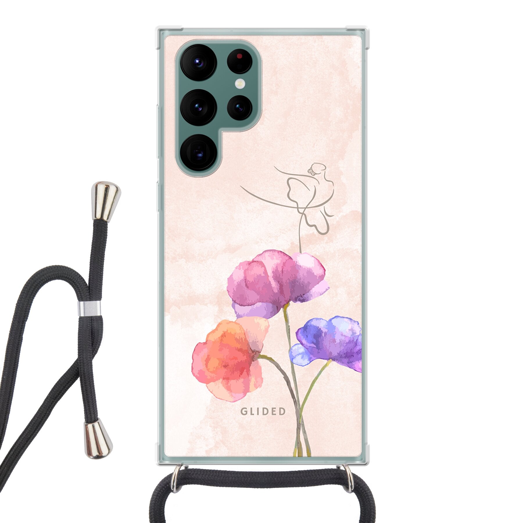 Blossom Handyhülle für Samsung Galaxy S22 Ultra mit Ballerina-Design in zarten Pastellfarben, bietet stilvollen Schutz und Eleganz.