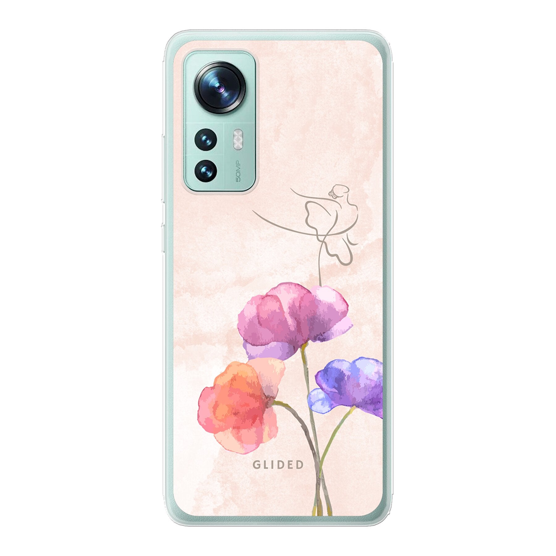 Blossom Handyhülle für Xiaomi 12 Pro mit Ballerina-Design in zarten Pastellfarben, bietet stilvollen Schutz und Eleganz.