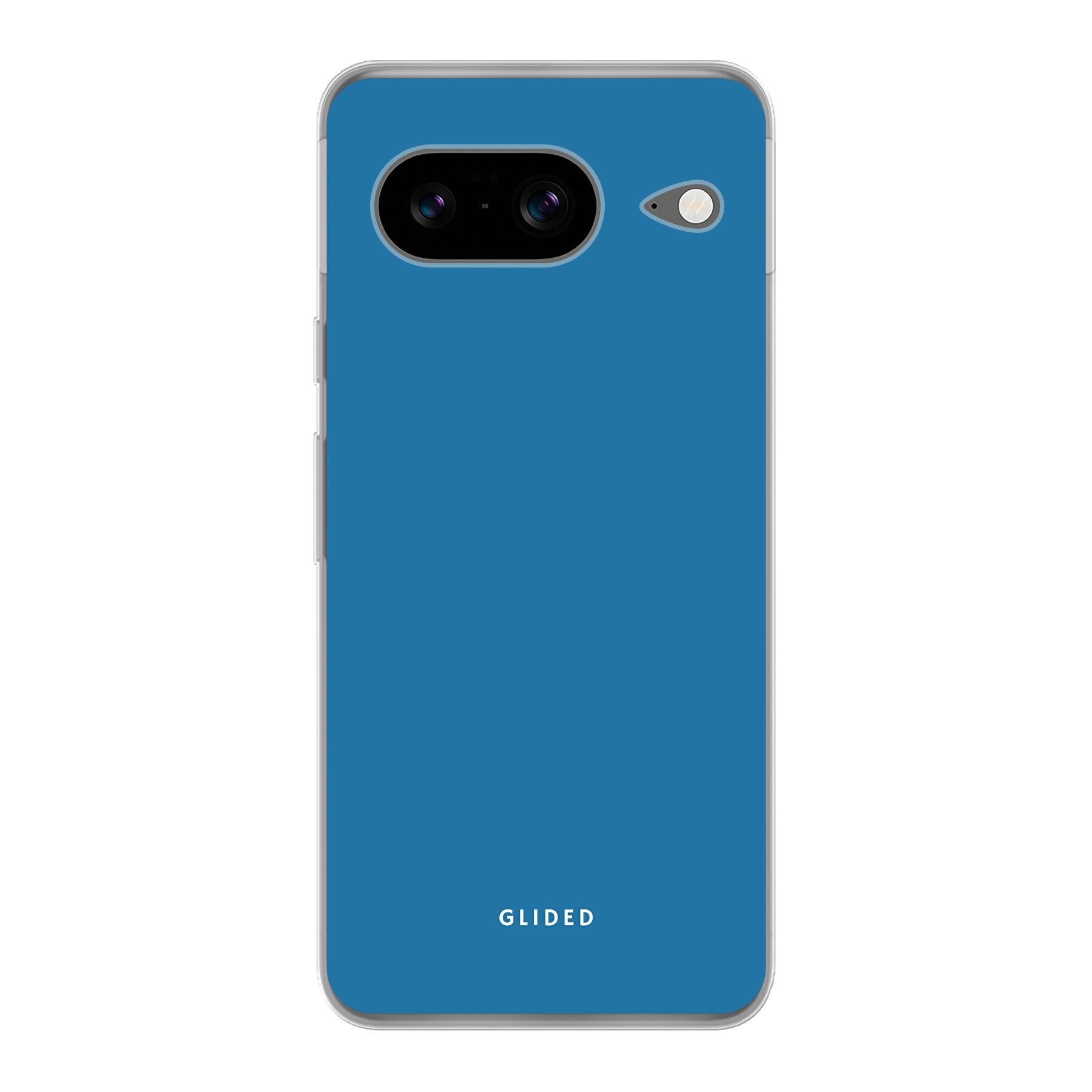 Blue Delight Handyhülle für Google Pixel 8 in bezauberndem Blauton, bietet stilvollen Schutz und elegantes Design.