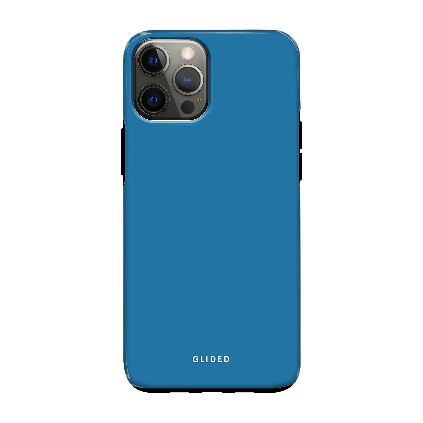 Blue Delight Handyhülle für iPhone 12 in bezauberndem Blauton, bietet stilvollen Schutz und elegantes Design.