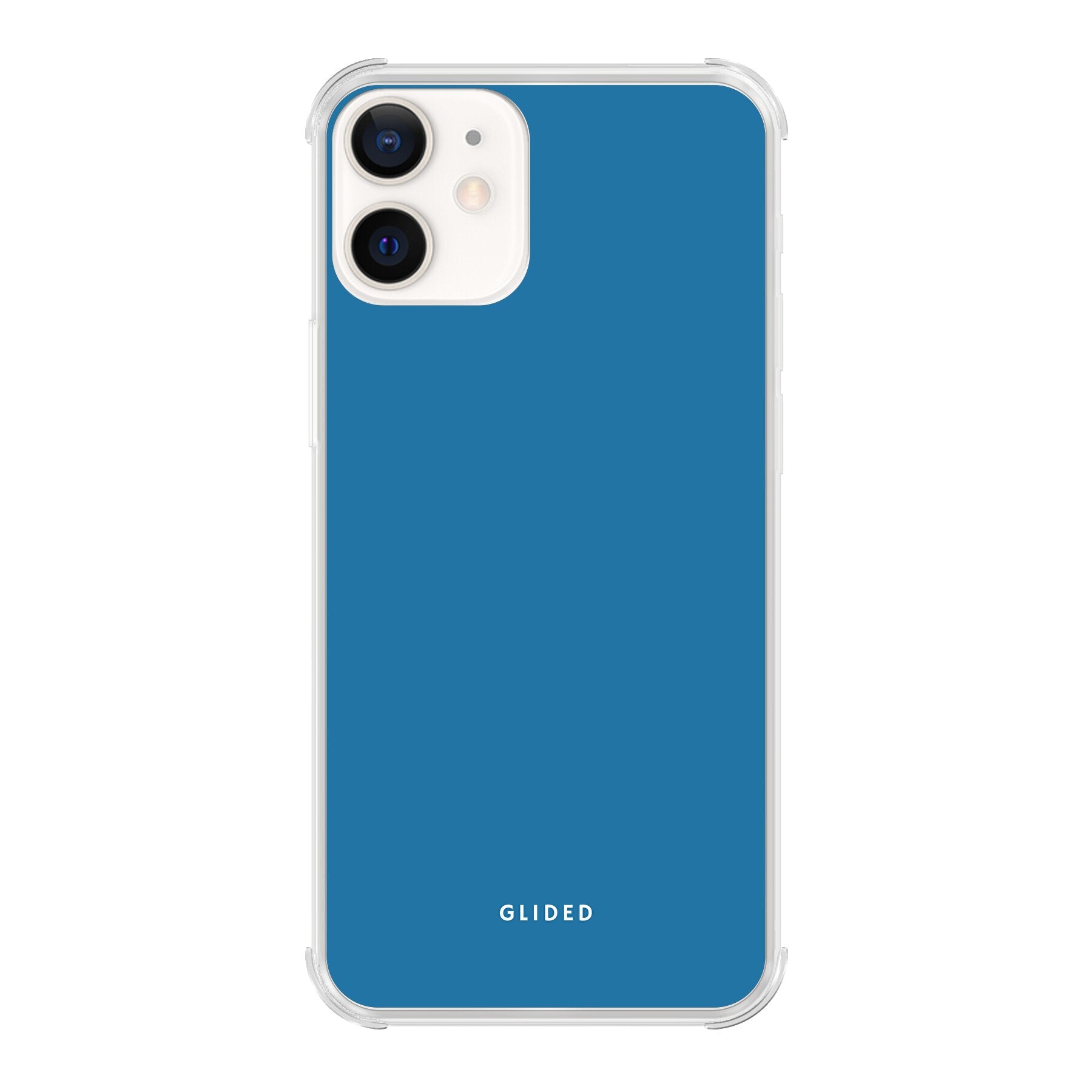 Blue Delight Handyhülle für iPhone 12 in bezauberndem Blauton, bietet stilvollen Schutz und elegantes Design.