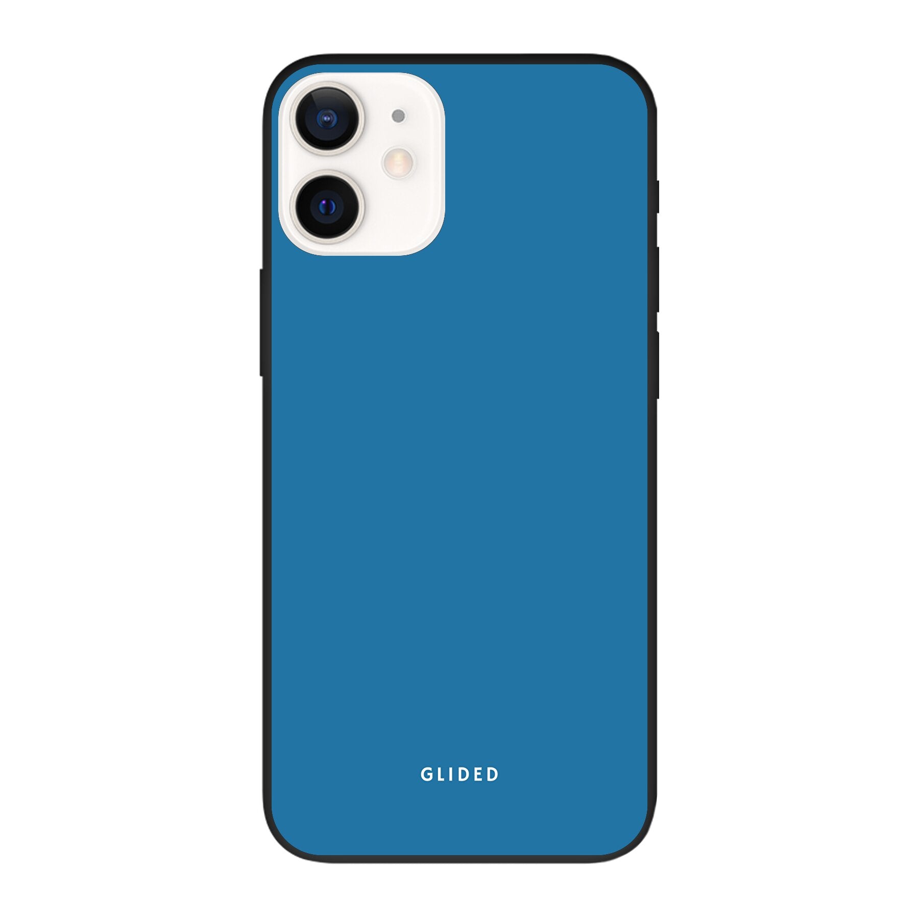 Blue Delight Handyhülle für iPhone 12 in bezauberndem Blauton, bietet stilvollen Schutz und elegantes Design.