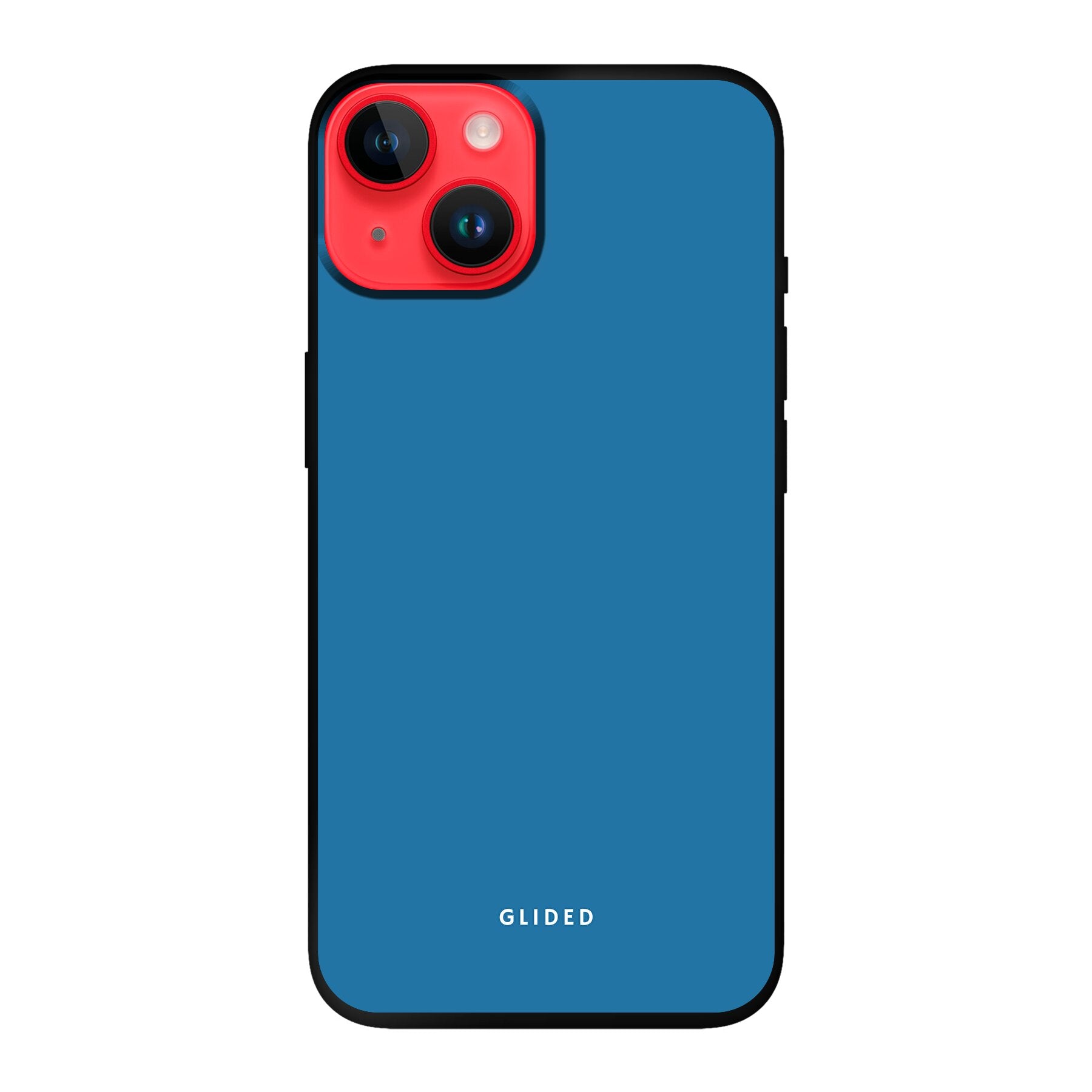 Die Blue Delight Handyhülle für iPhone 14 in einem bezaubernden Blauton, bietet stilvollen Schutz und elegantes Design.