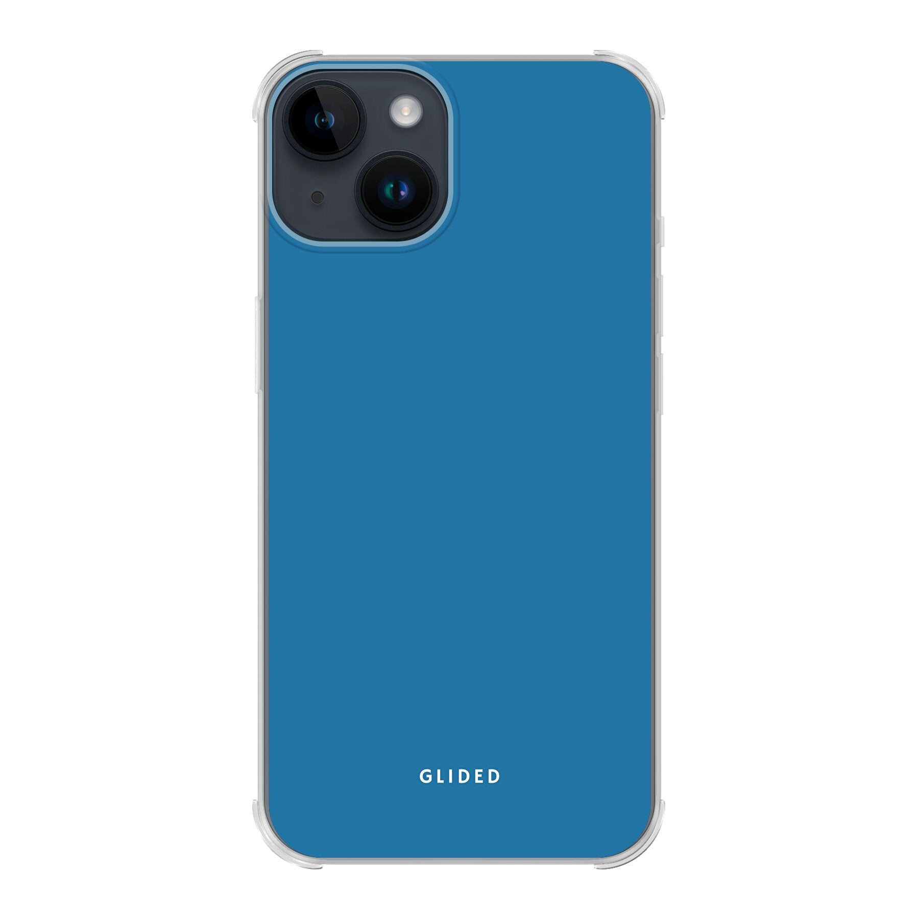 Die Blue Delight Handyhülle für iPhone 14 in einem bezaubernden Blauton, bietet stilvollen Schutz und elegantes Design.