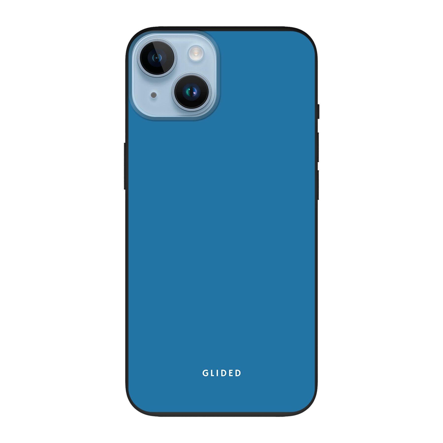 Die Blue Delight Handyhülle für iPhone 14 in einem bezaubernden Blauton, bietet stilvollen Schutz und elegantes Design.