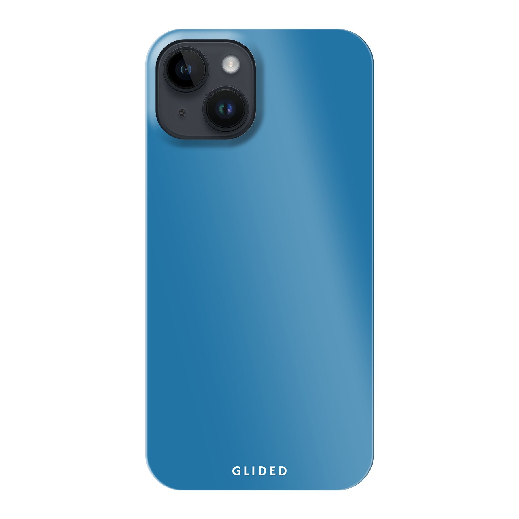 Die Blue Delight Handyhülle für iPhone 14 in einem bezaubernden Blauton, bietet stilvollen Schutz und elegantes Design.