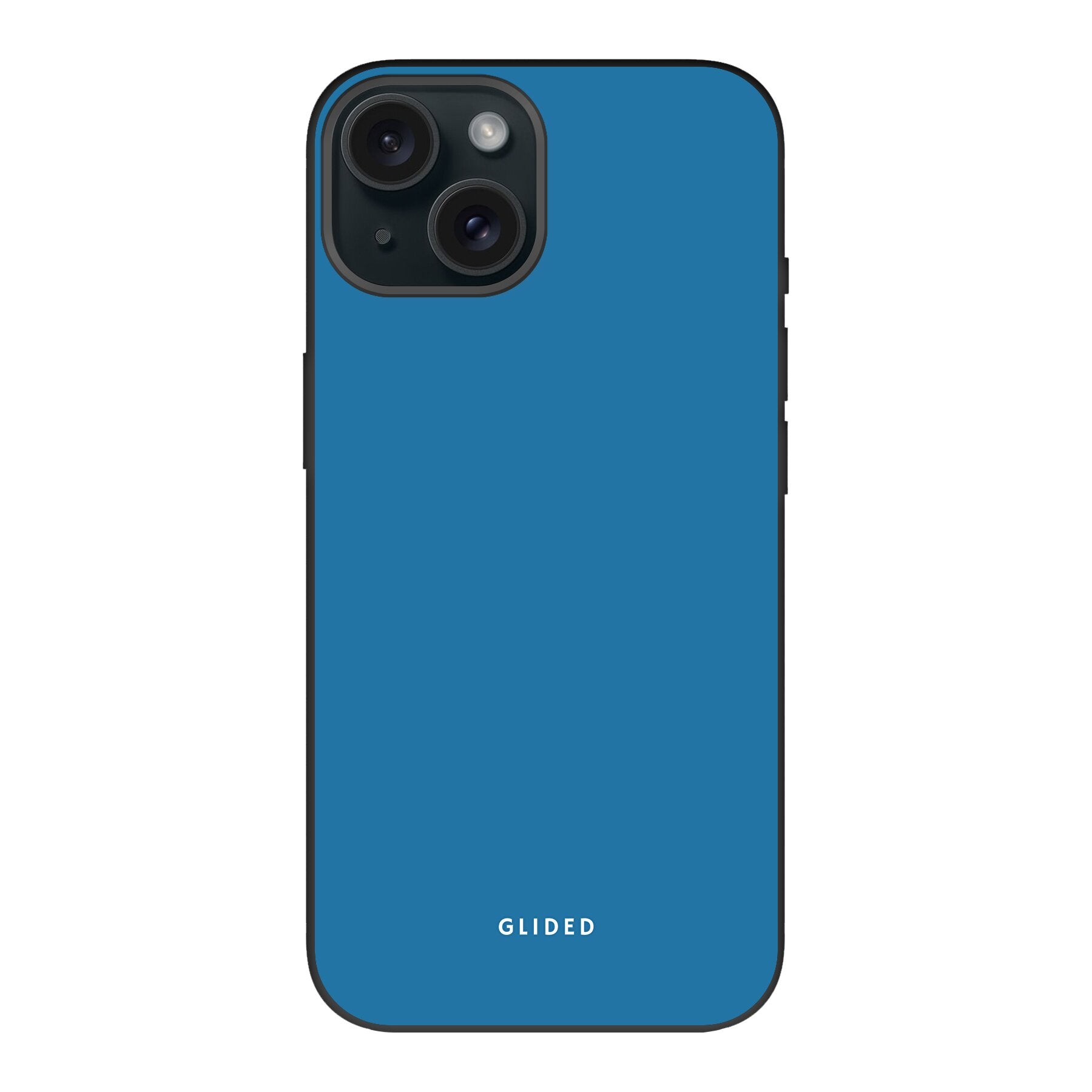 Die Blue Delight Handyhülle für iPhone 15 in einem bezaubernden Blauton, die stilvollen Schutz und elegantes Design vereint.