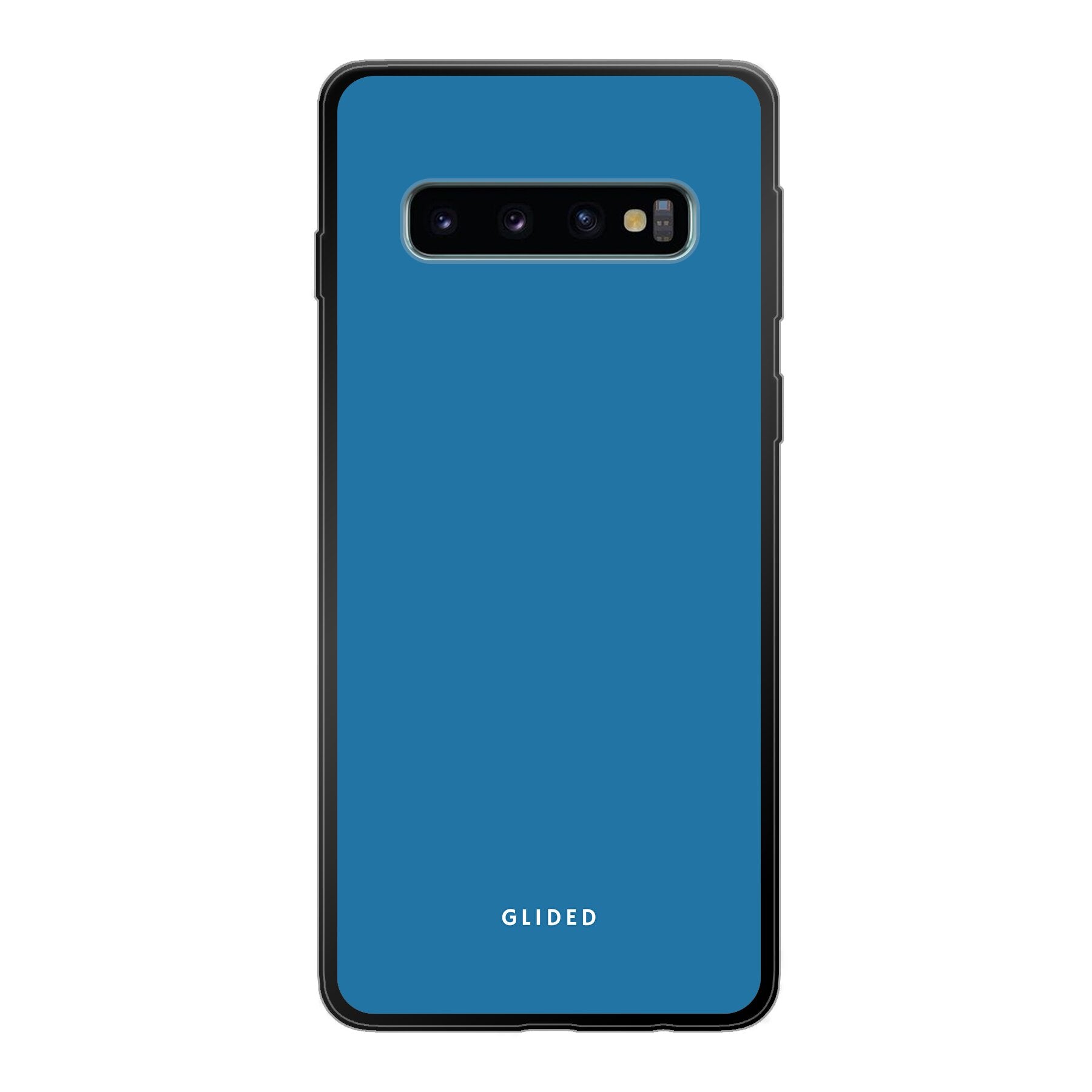 Die Blue Delight Handyhülle für Samsung Galaxy S10 in einem bezaubernden Blauton, die stilvollen Schutz und elegantes Design vereint.