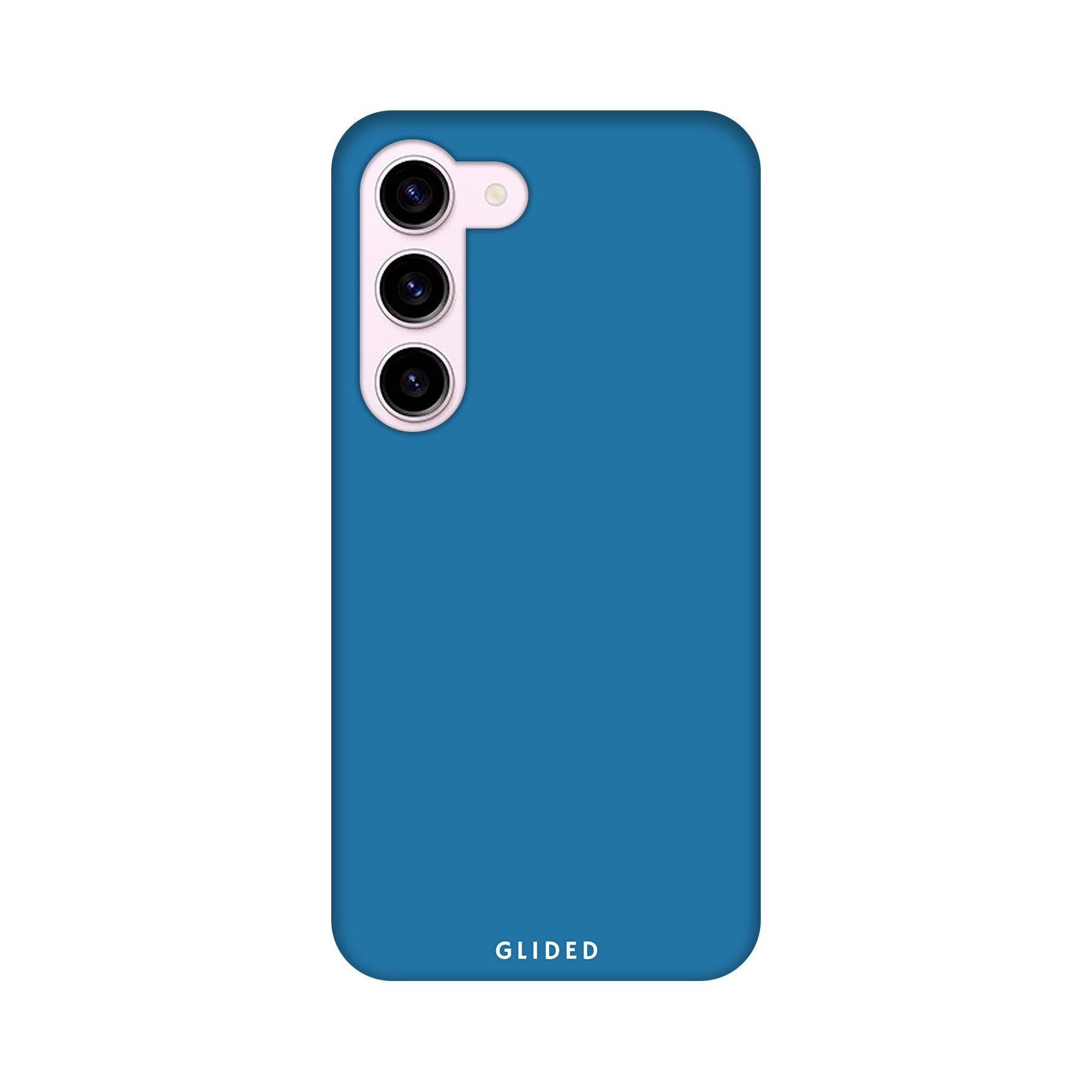 Die 'Blue Delight' Handyhülle für Samsung Galaxy S23 in einem bezaubernden Blauton, die stilvollen Schutz und elegantes Design vereint.