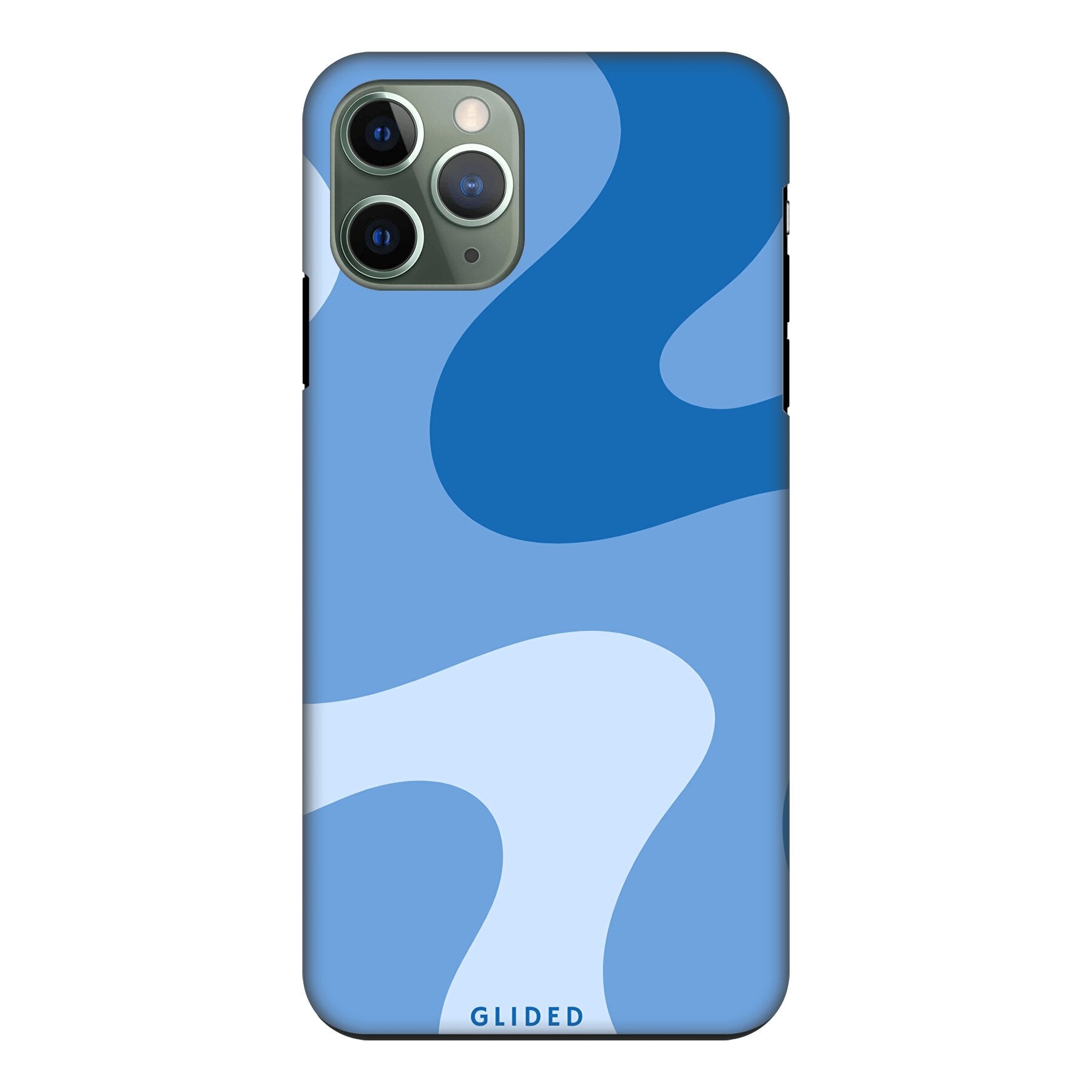 Blue Wave iPhone 11 Pro Handyhülle mit abstraktem blauem Wellen-Design, bietet Schutz und Stil.