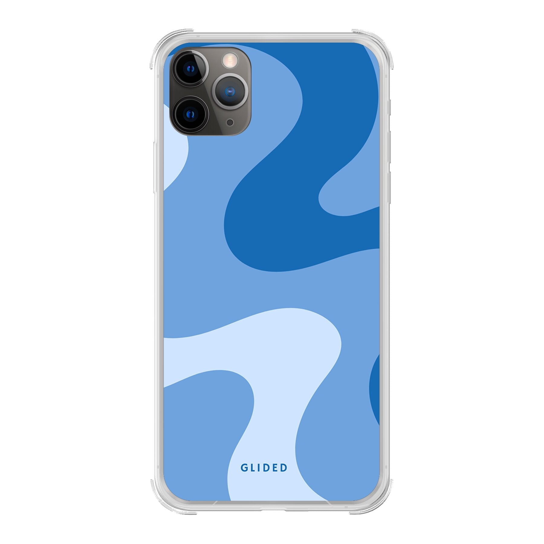 Blue Wave iPhone 11 Pro Handyhülle mit abstraktem blauem Wellen-Design, bietet Schutz und Stil.