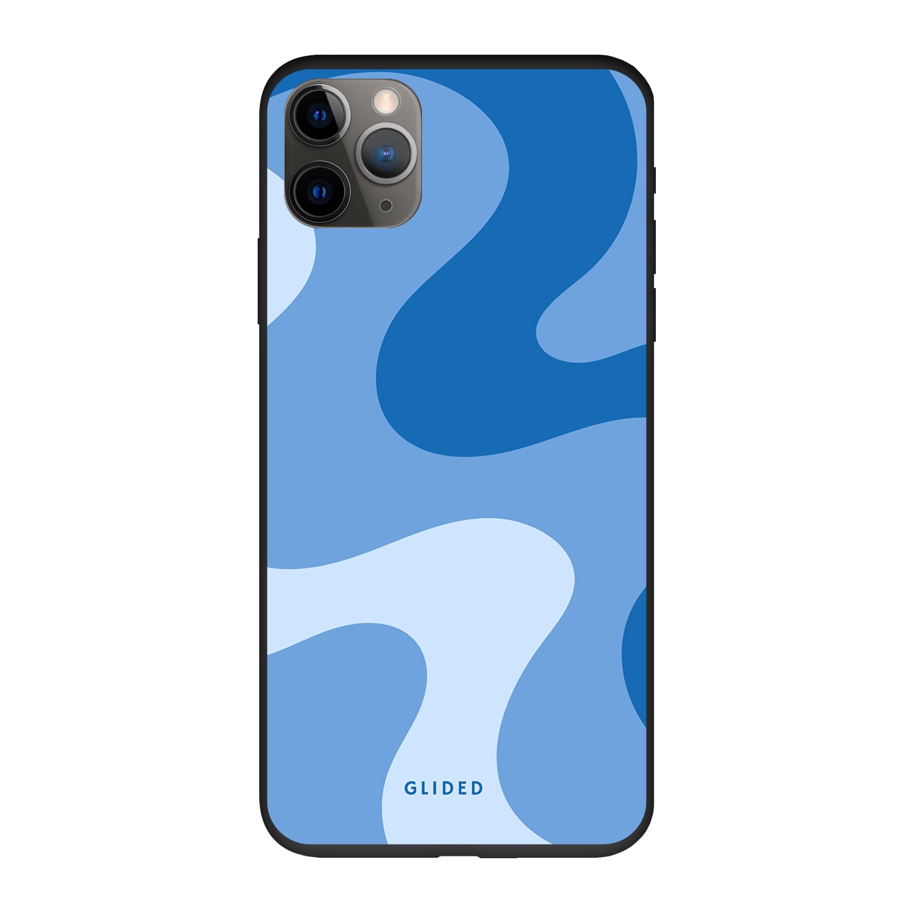 Blue Wave iPhone 11 Pro Handyhülle mit abstraktem blauem Wellen-Design, bietet Schutz und Stil.