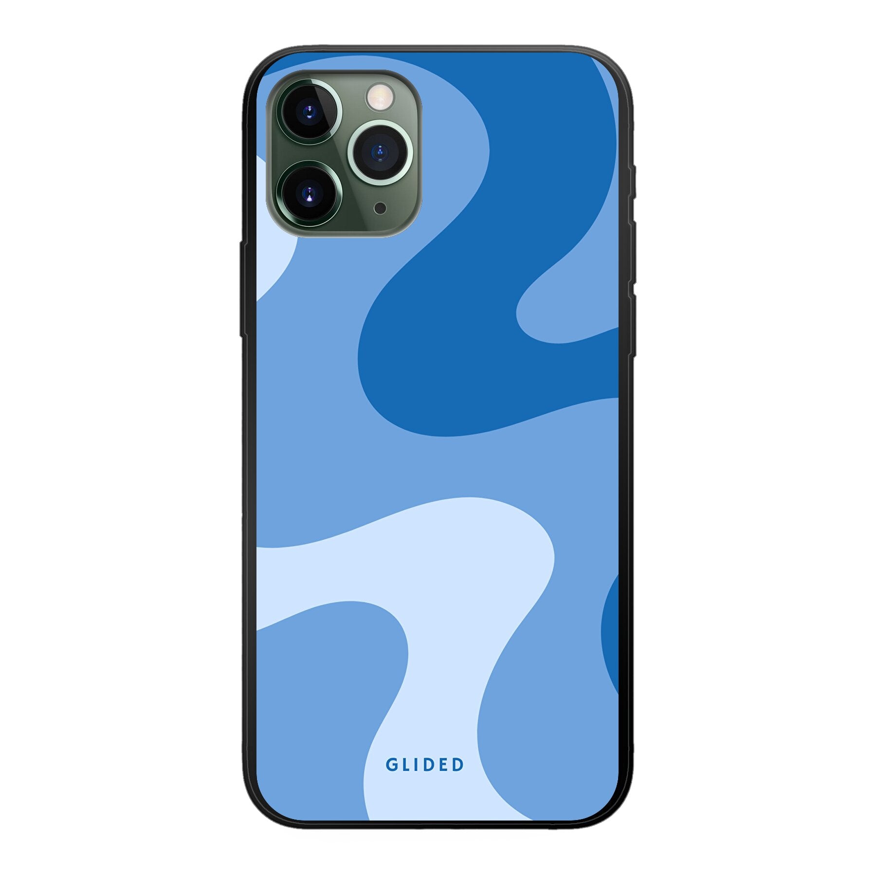 Blue Wave iPhone 11 Pro Handyhülle mit abstraktem blauem Wellen-Design, bietet Schutz und Stil.