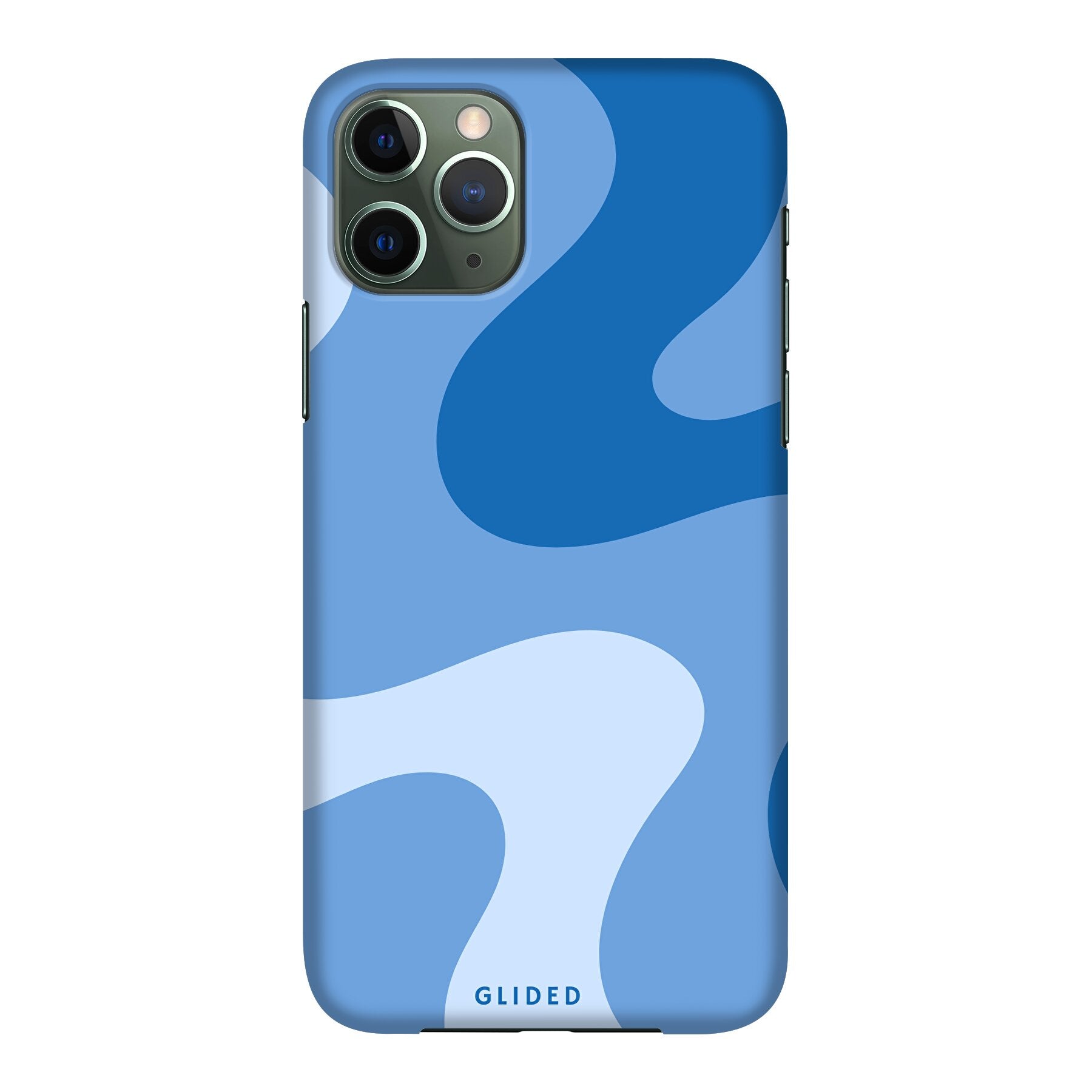 Blue Wave iPhone 11 Pro Handyhülle mit abstraktem blauem Wellen-Design, bietet Schutz und Stil.