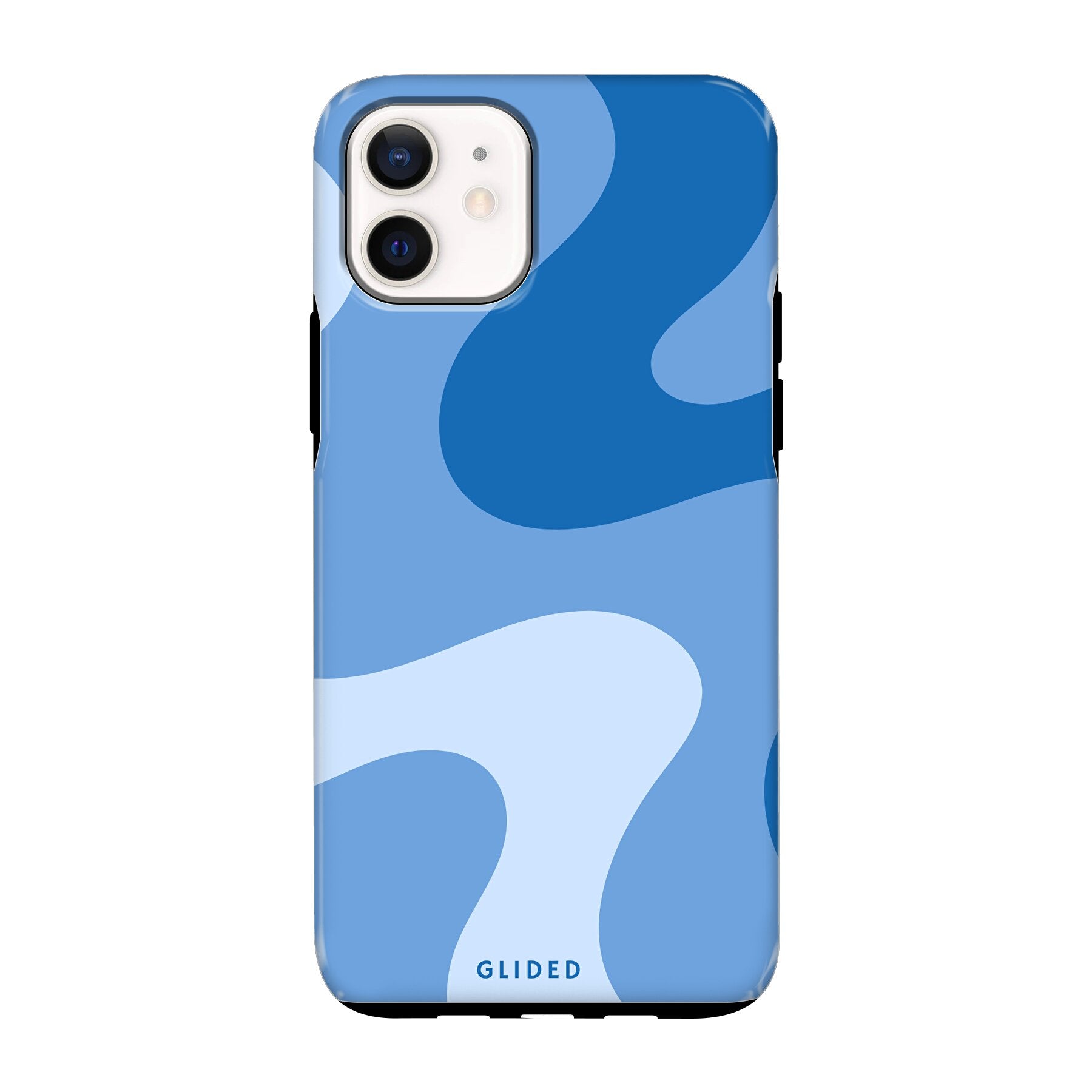 Blue Wave Handyhülle für iPhone 12 mini mit abstraktem blauem Wellen-Design, bietet Schutz und Stil.