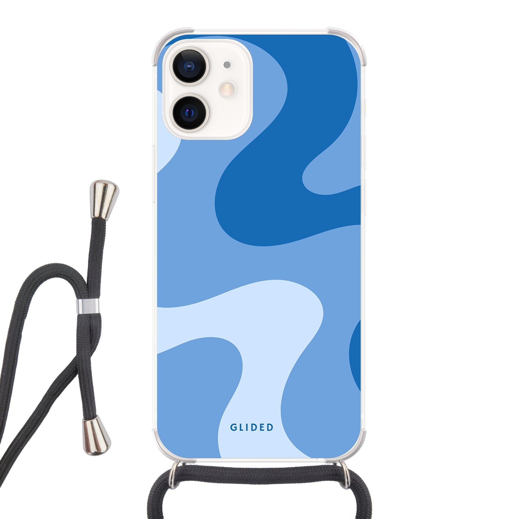 Blue Wave Handyhülle für iPhone 12 mini mit abstraktem blauem Wellen-Design, bietet Schutz und Stil.