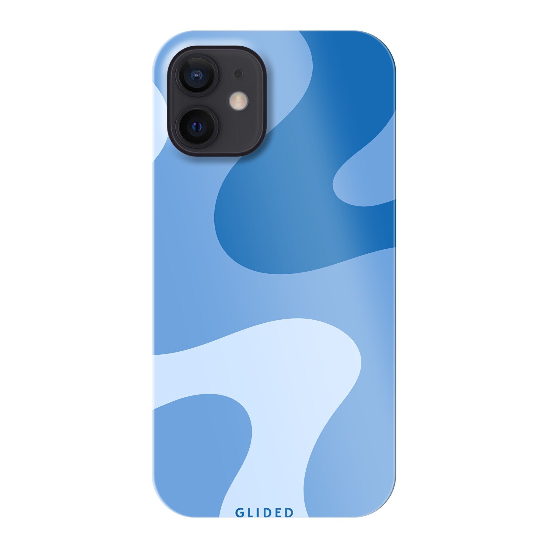 Blue Wave Handyhülle für iPhone 12 mini mit abstraktem blauem Wellen-Design, bietet Schutz und Stil.