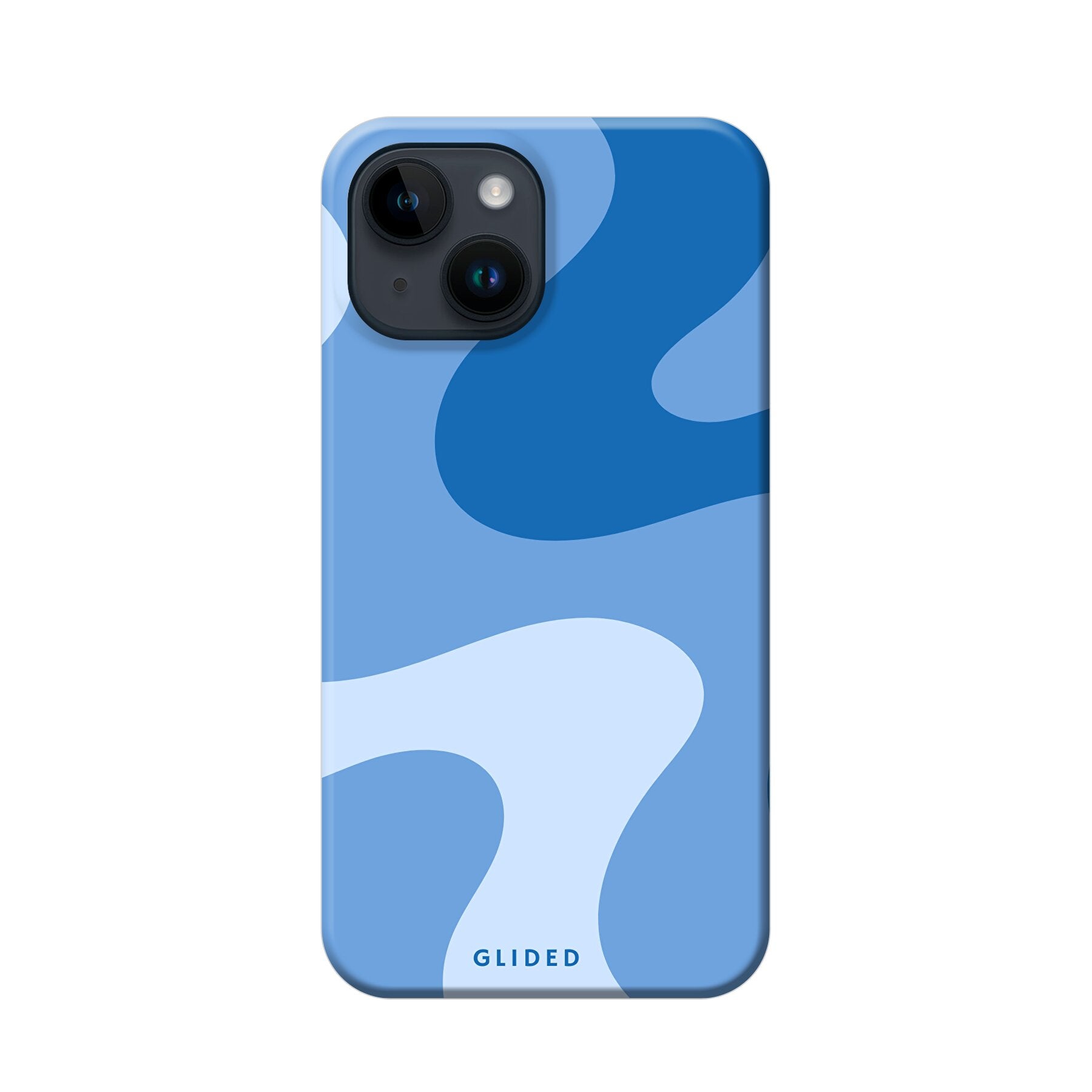 Blue Wave iPhone 14 Handyhülle mit abstraktem Design in Blau, bietet Schutz und Stil.