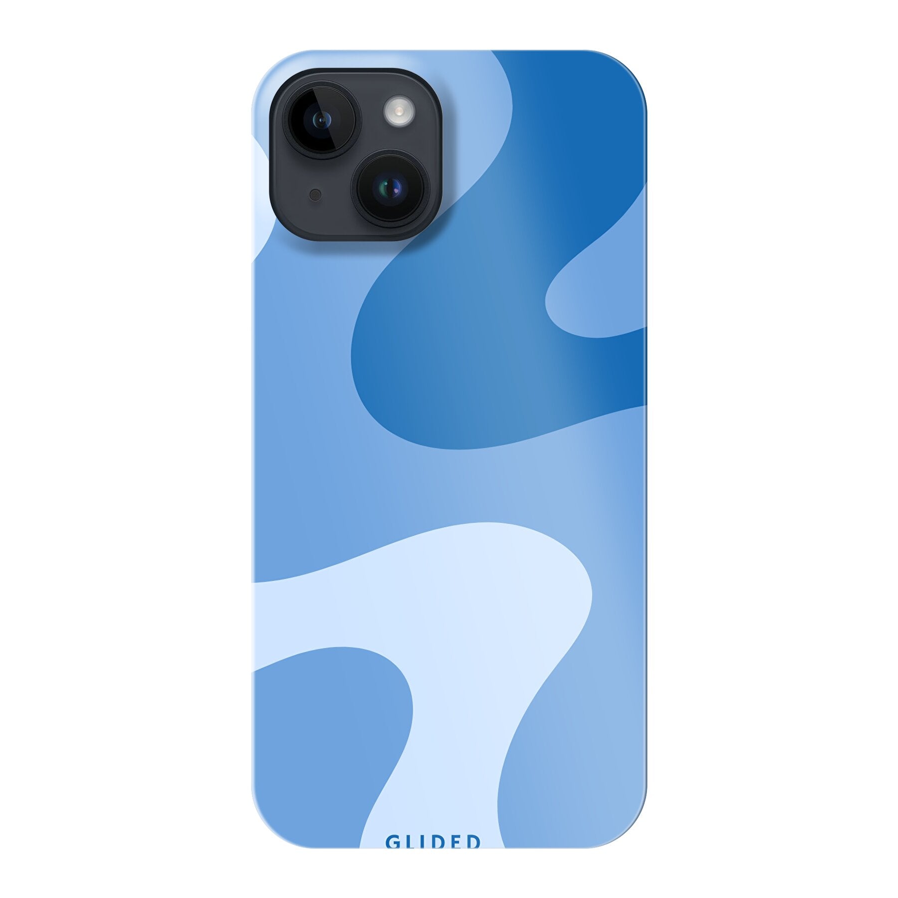 Blue Wave iPhone 14 Handyhülle mit abstraktem Design in Blau, bietet Schutz und Stil.